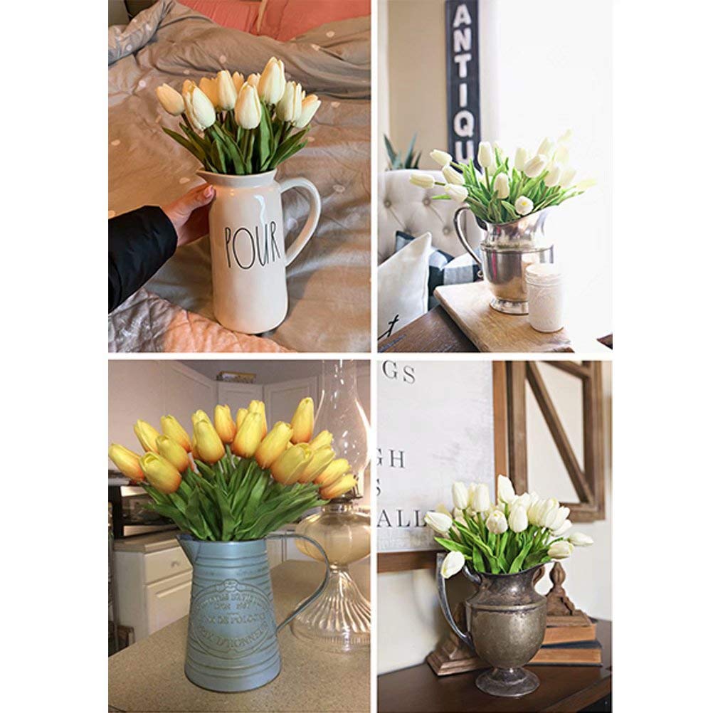 30PCS Real-Touch Artificial Tulip Flowers - PU Fake Tulips Bouquet for Home Decor, Wedding Centerpieces, Party Table Arrangements - Perfect for Spring Decor, Bridal Showers & DIY Floral Projects