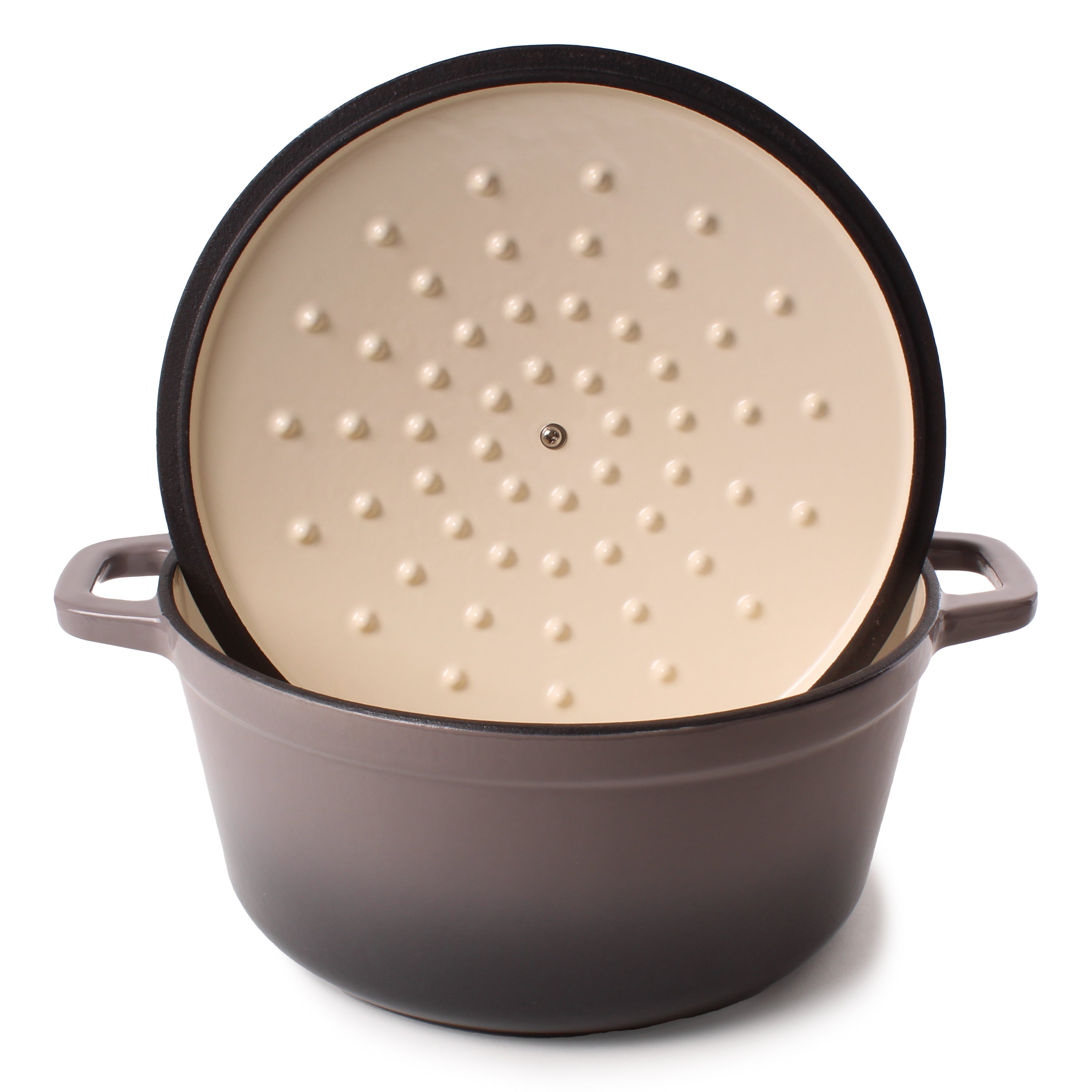 BergHOFF Neo Cast Iron 7qt Round Dutch Oven with Lid - 11 Inch Enameled Cookware for Braising, Stewing & Baking - Perfect for Stovetop, Oven & Campfire Cooking
