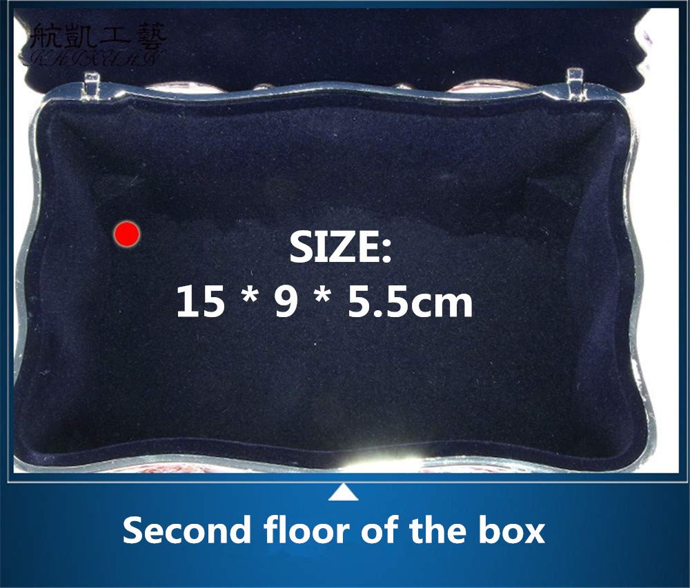 Luxury European Style Enamel Jewelry Box with Diamond Accents - Multi-Layer Princess Jewelry Storage Organizer for Women & Girls | Perfect for Dresser Top, Vanity Display & Gift Giving