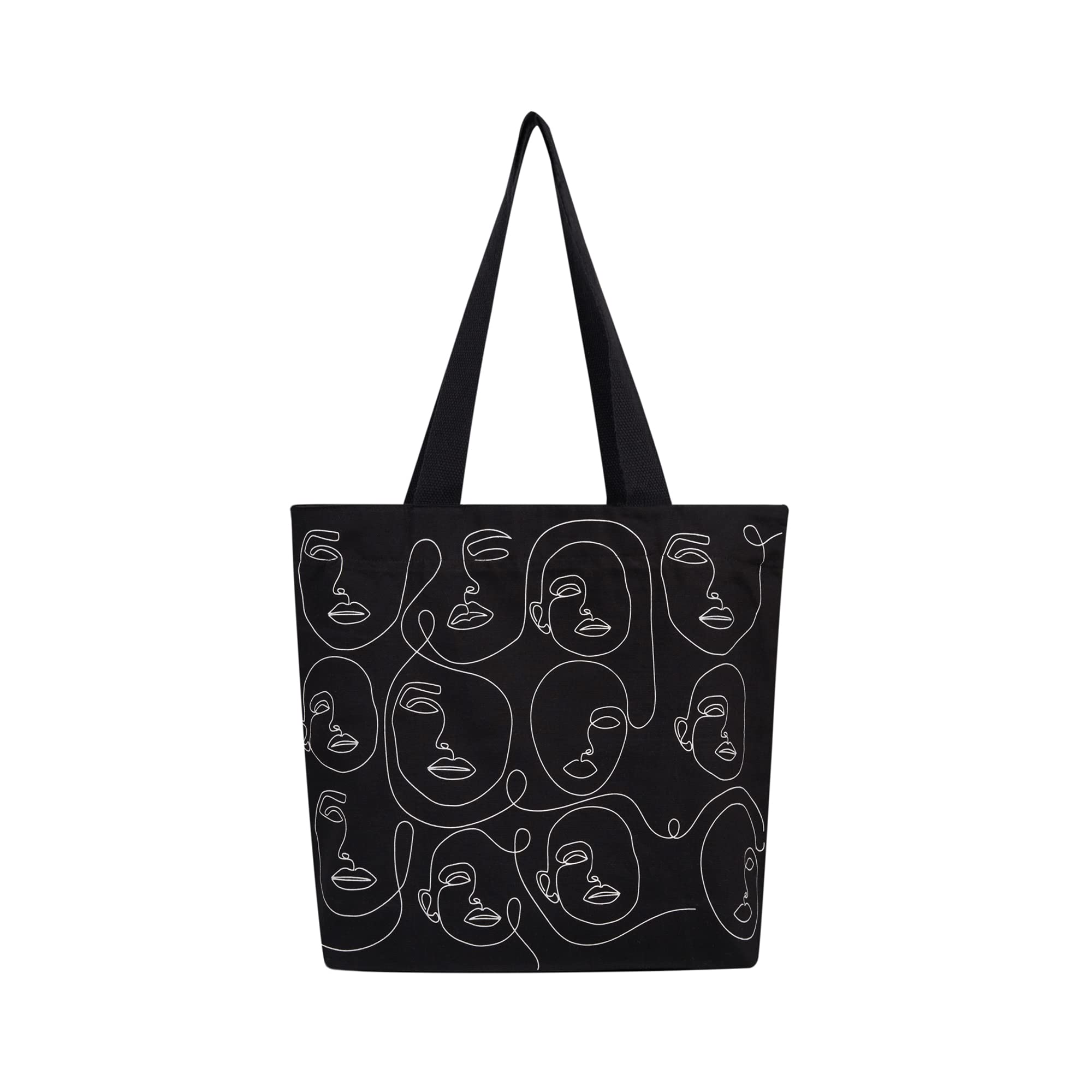 DOODLE Premium Canvas Tote Bag for Women - Zippered Top with Inner Pockets - Stylish & Durable Handbag for Shopping, Work, Travel & Everyday Use - Perfect Work Tote, Commuter Bag & Grocery Shopping Essential