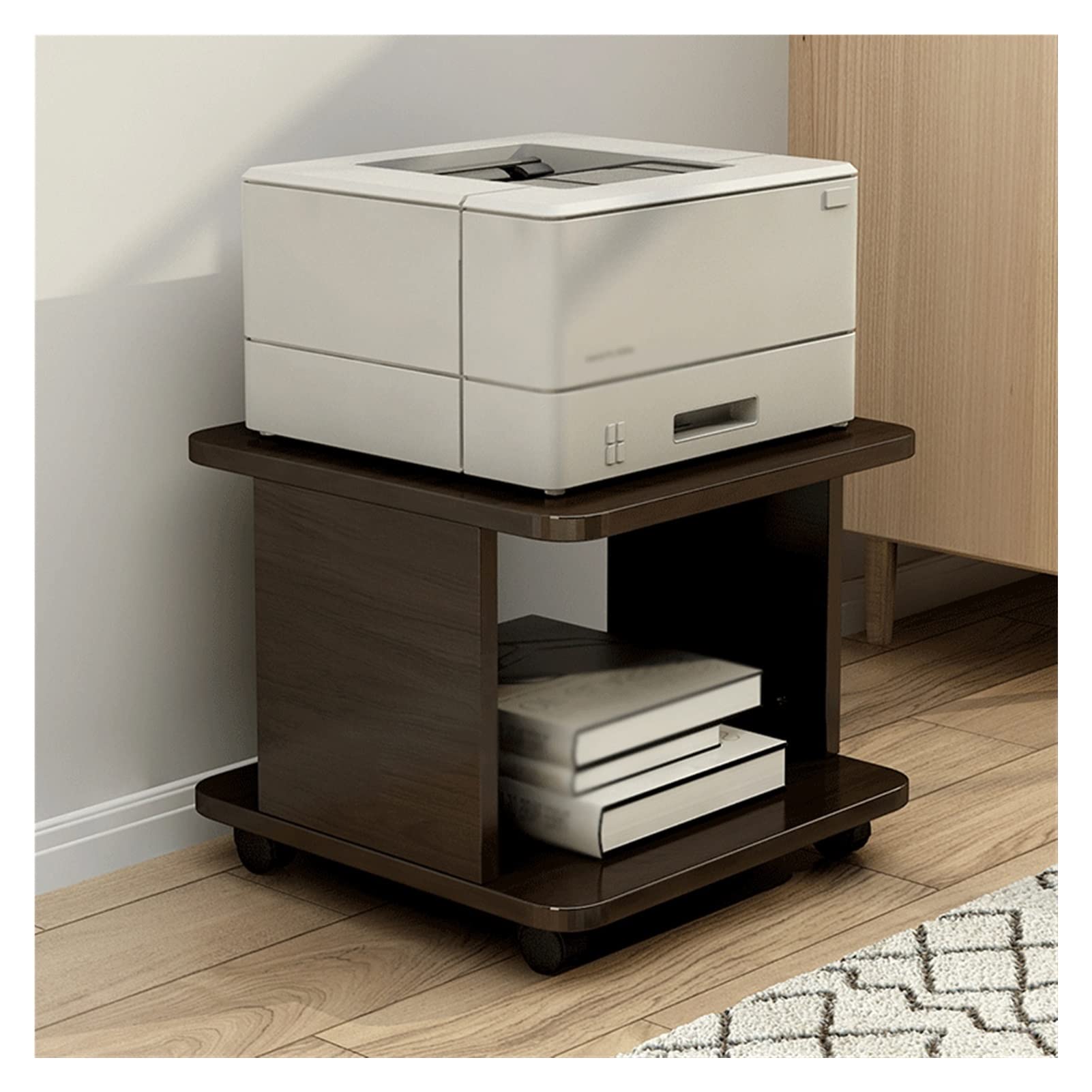 Xinxinchaoshi Heavy Duty Mobile Printer Stand - Multi-Layer Office Shelf for Fax Machines & Copiers with Wheels, Home & Office Storage Solution (Color B) - Perfect for Small Spaces & Organized Workspaces