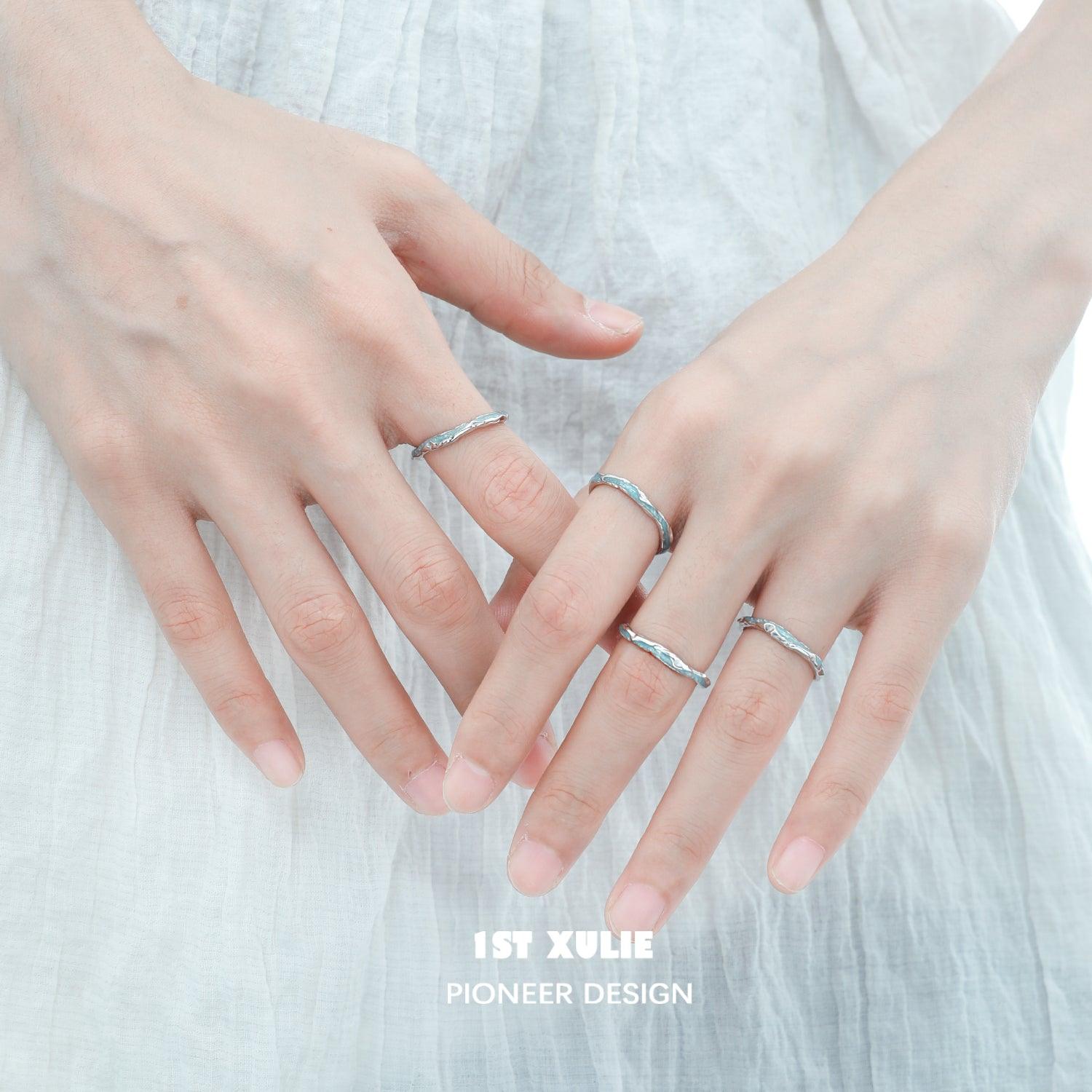 Sterling Silver Adjustable Couple Rings for Him & Her - Perfect for Anniversaries, Engagements, and Romantic Gifts