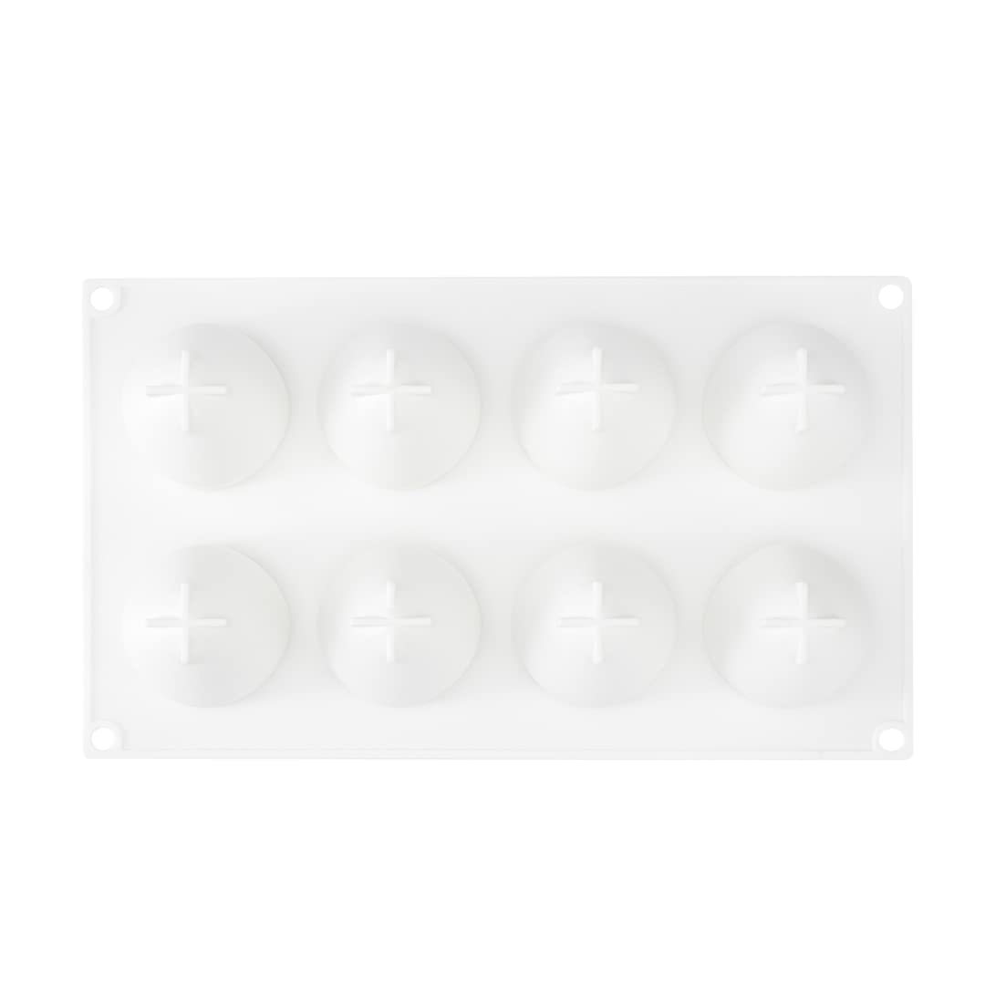 Restaurantware - 8 Cavity Strawberry Silicone Mold Set for Baking, Freezing & Candy Making | Flexible, Non-Stick, Oven-Safe Pastry Molds | Perfect for Cupcakes, Chocolates & DIY Desserts | 10-Pack White Silicone Fruit Molds with Easy Release