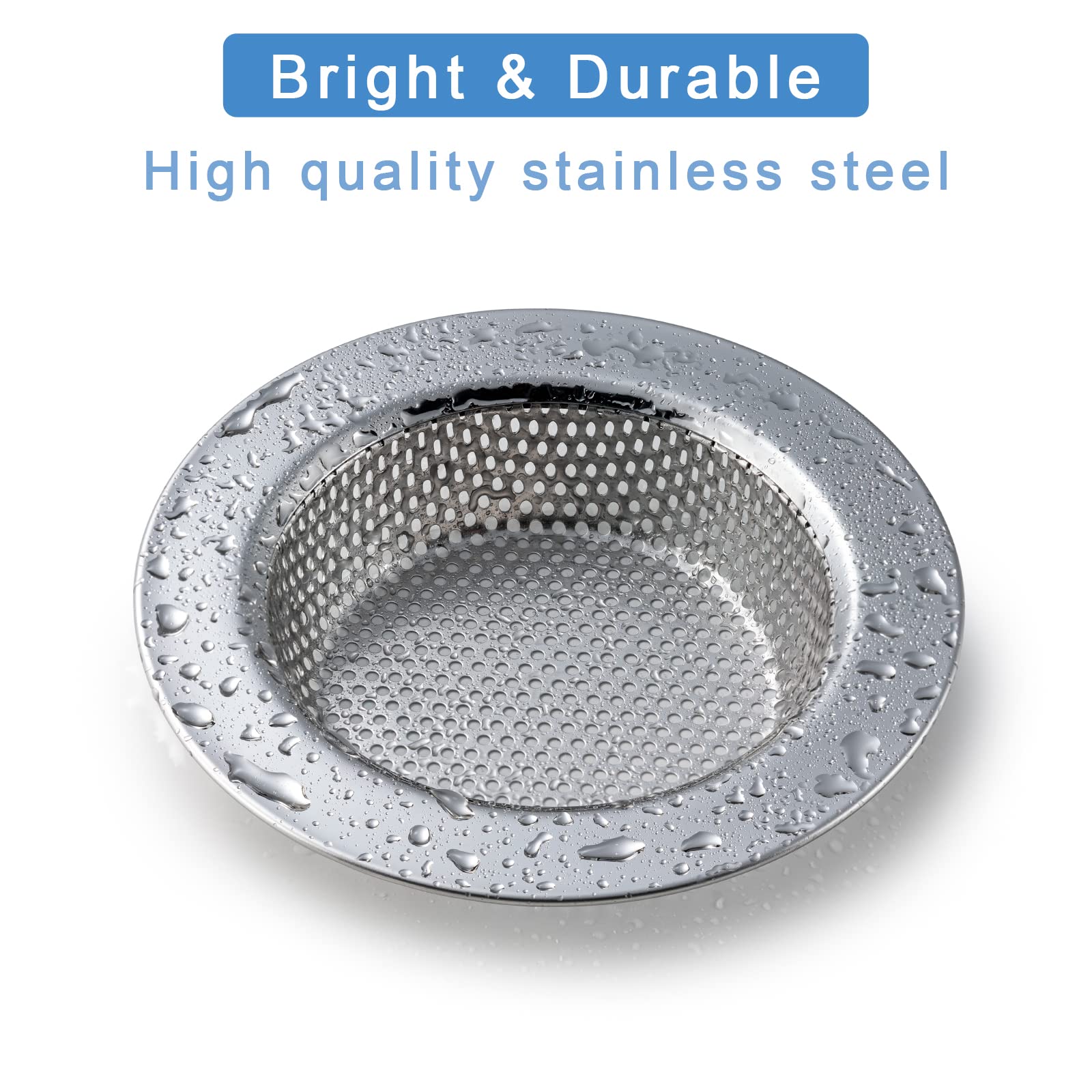 2 Pack Upgraded Double-Layer Kitchen Sink Strainer - 4.5 Inch Outer Diameter, Universal Fit for Most Sink Drains | Durable & Safe Design for Food Scraps, Hair & Debris | Perfect for Kitchen, Bathroom & Utility Sinks