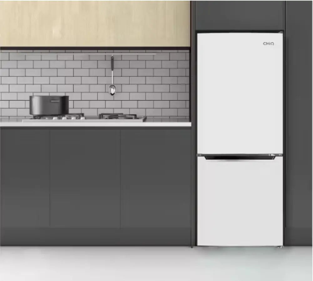 CHiQ CBM283NW3 283L Bottom Mount Refrigerator - Energy Efficient White Fridge for Kitchen, Office, or Dorm Room - Compact Freezer with Adjustable Shelves