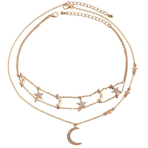 Trendy Women's Multi-Layer Star Pendant Necklace - JK29 (Multicolor, One Size) | Perfect for Casual Wear, Date Nights & Gift Giving
