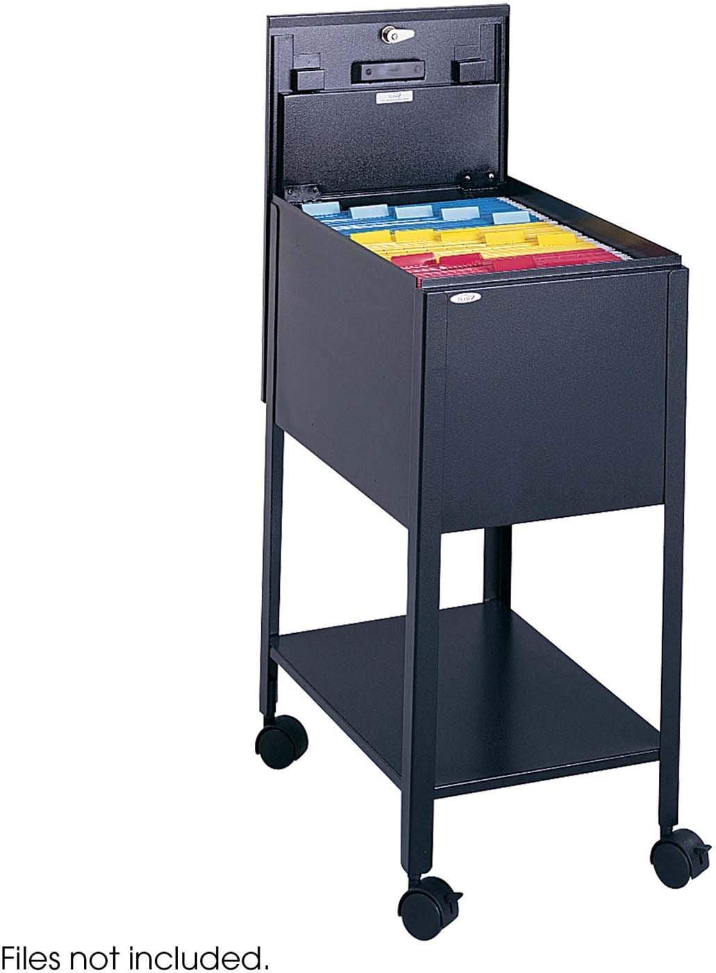Black Standard Mobile Tub File with Lock [5361BL] - Portable Storage for Office, Home, and School Organization