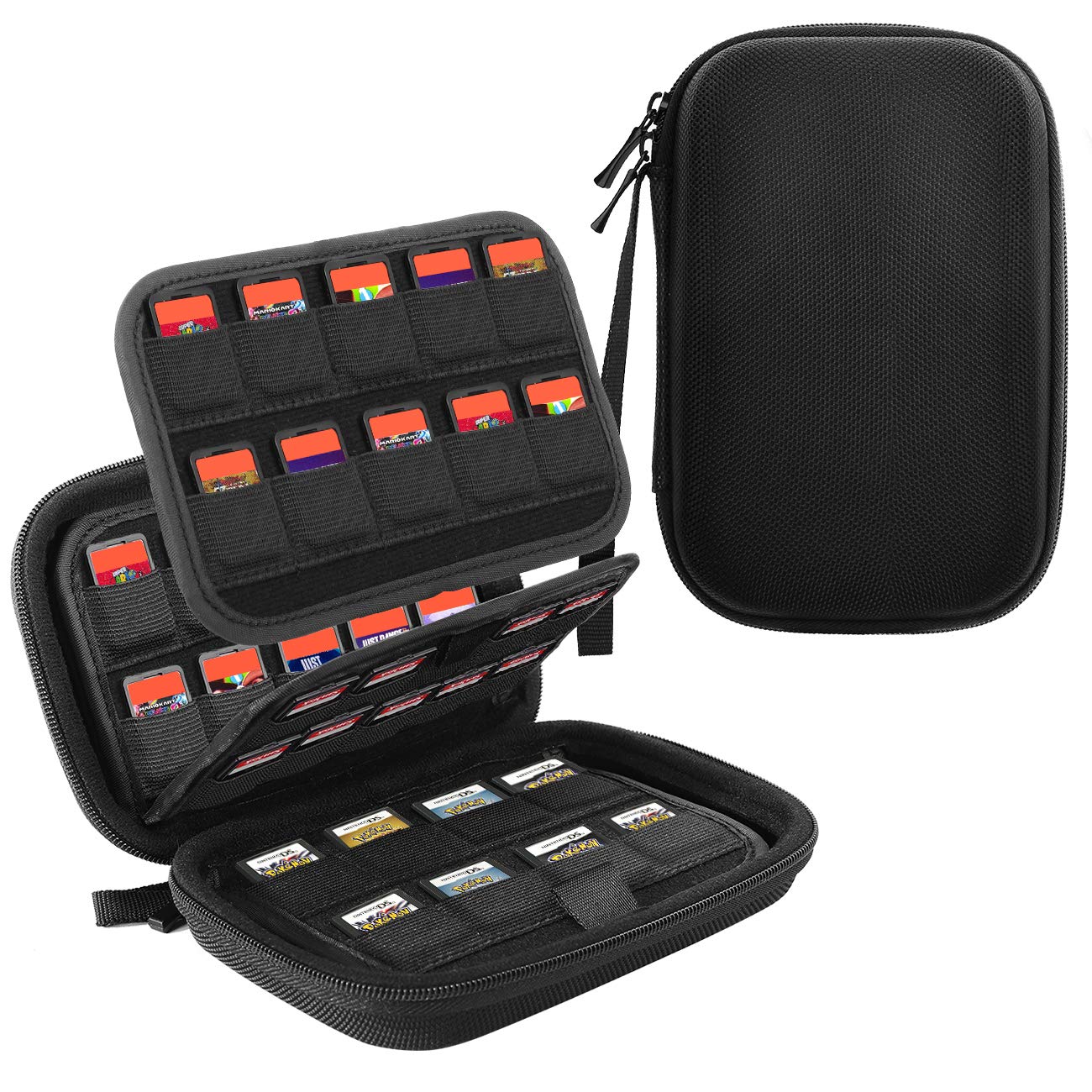 TiMOVO 112 Game Card Holder for Nintendo Switch, PS Vita, 3DS/DS - Portable Organizer Case for Game Cartridges & SD Memory Cards - Black - Perfect for Travel, Home Storage & Gaming On-The-Go