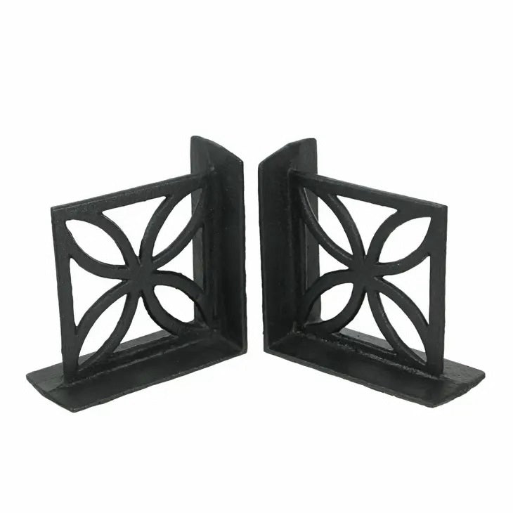 Vintage Cast Iron Breeze Block Bookends - Heavy Duty Decorative Book Holders for Shelves, Desks & Home Office Organization - Perfect for Books, Magazines & Display Items