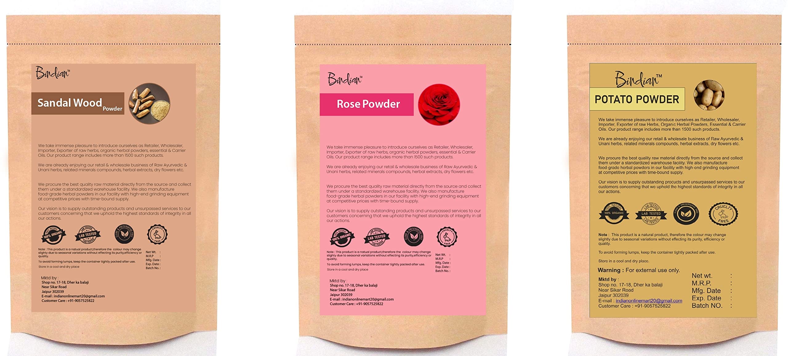 Organic Sandalwood Rose & Potato Powder for Face Pack - 100% Pure, Natural Skin Care, Deep Pore Cleansing & Glowing Skin Mask (50g x 3 Pack) - Perfect for DIY Spa, Acne Treatment & Daily Skincare Routine