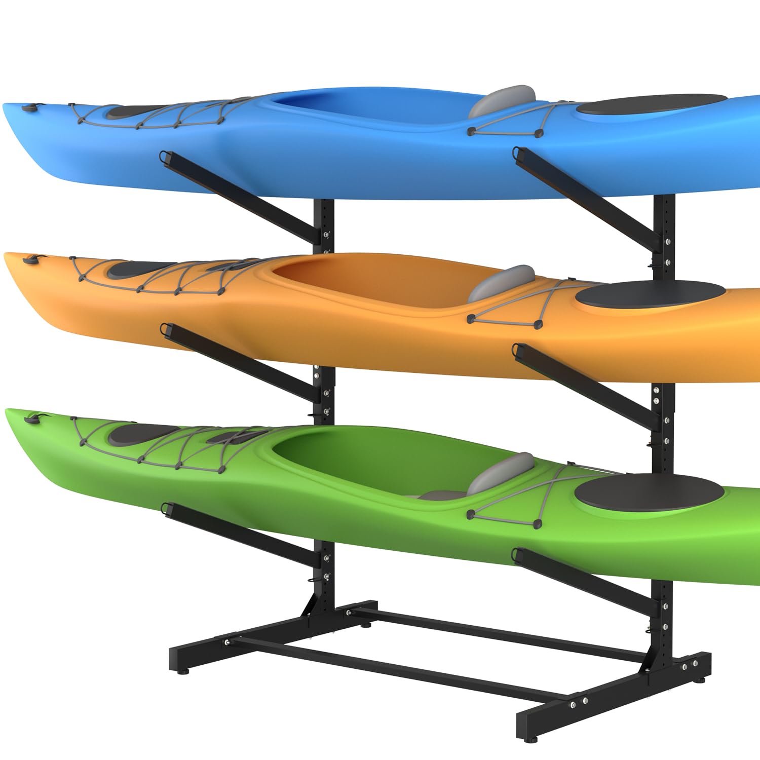 Adjustable Kayak Storage Rack - Heavy Duty SUP Stand, Weatherproof Canoe & Paddleboard Holder for Indoor/Outdoor Use - Perfect for Garage, Shed, Dock, Beach House Storage - Organize Surfboards, Kayaks & Water Sports Gear