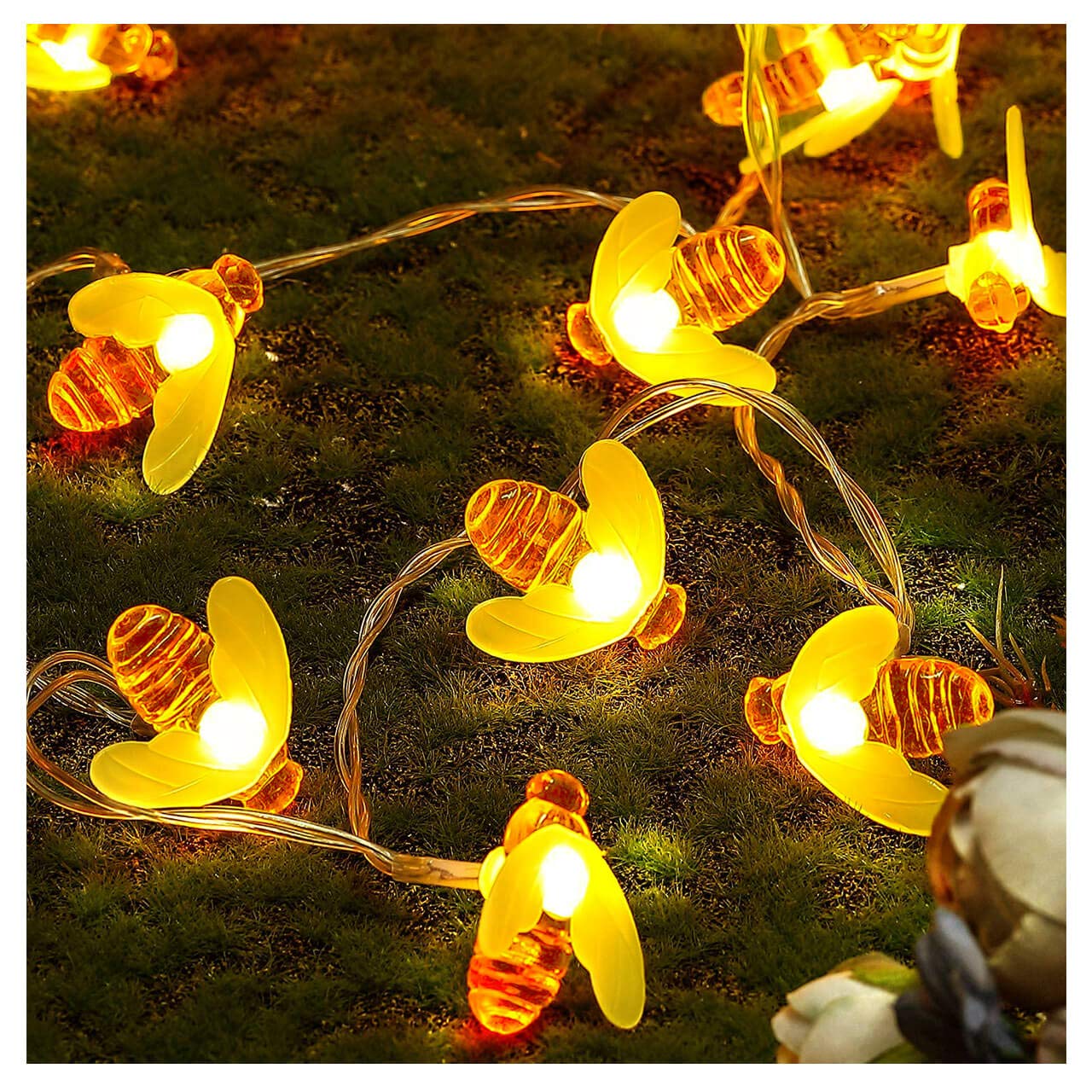 SEMILITS Honey Bee String Lights - 8 Modes 30 LED Battery Operated Fairy Lights for Indoor Outdoor Decor, Christmas Party, Garden, Wreath, Patio & Camping | Cute Bee-Themed Lighting for Home, Wedding, Baby Shower & Festive Decorations