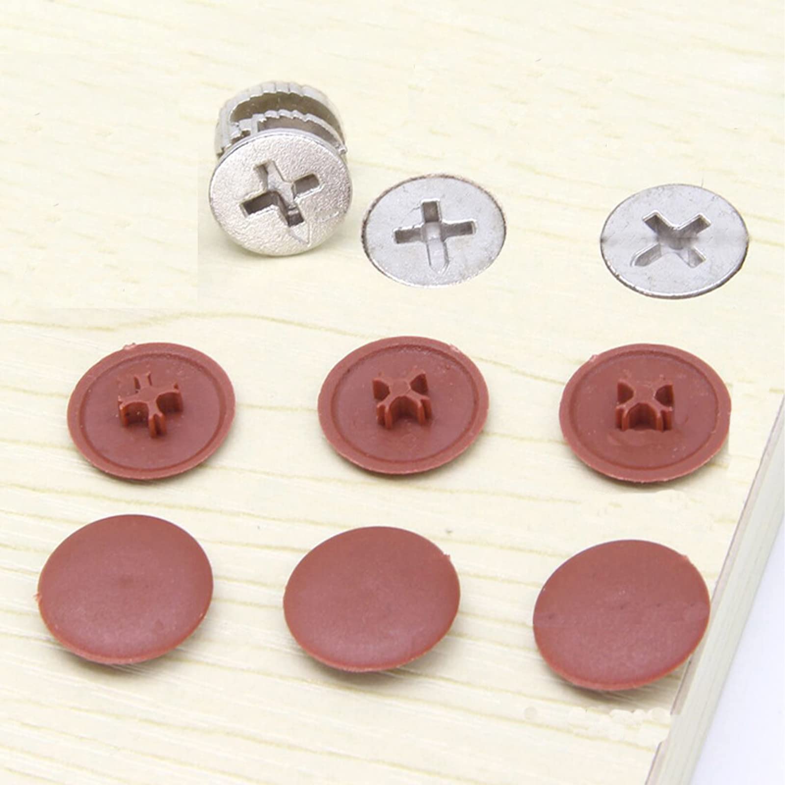 200 Pcs Brown Nut Covers - Plastic Screw Protection Caps for Furniture & Cabinets - DIY Home Decor