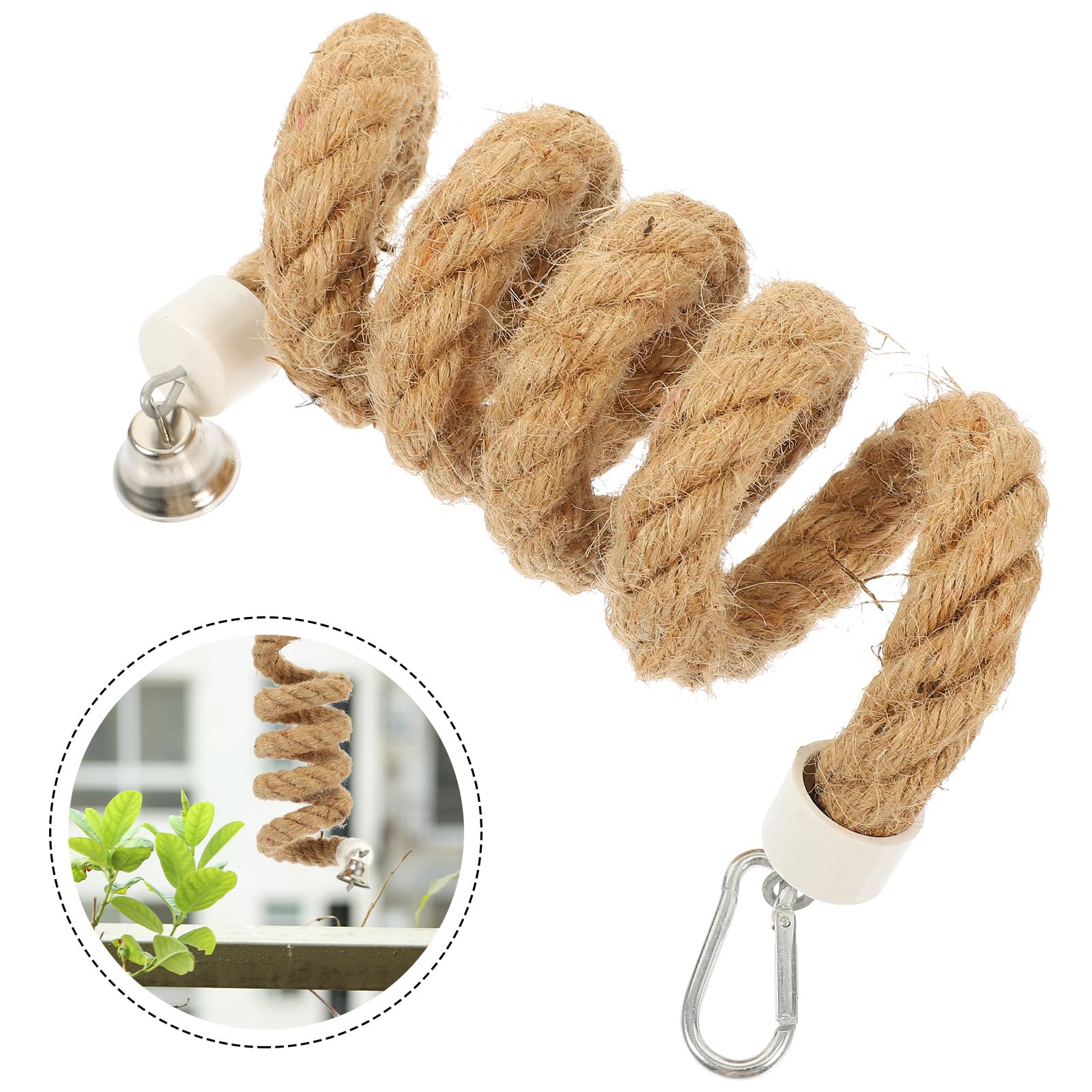 Parrot Swing & Chew Toys - 1m Jute Rope Perch for Parakeets - Climbing & Play