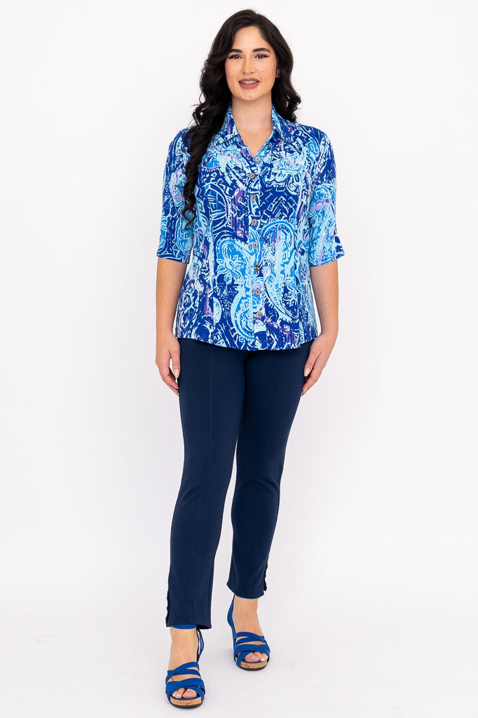 Lorine Women's Blouse - Stylish & Curious Design, Soft Linen Bamboo Fabric for Casual Wear & Summer Outfits