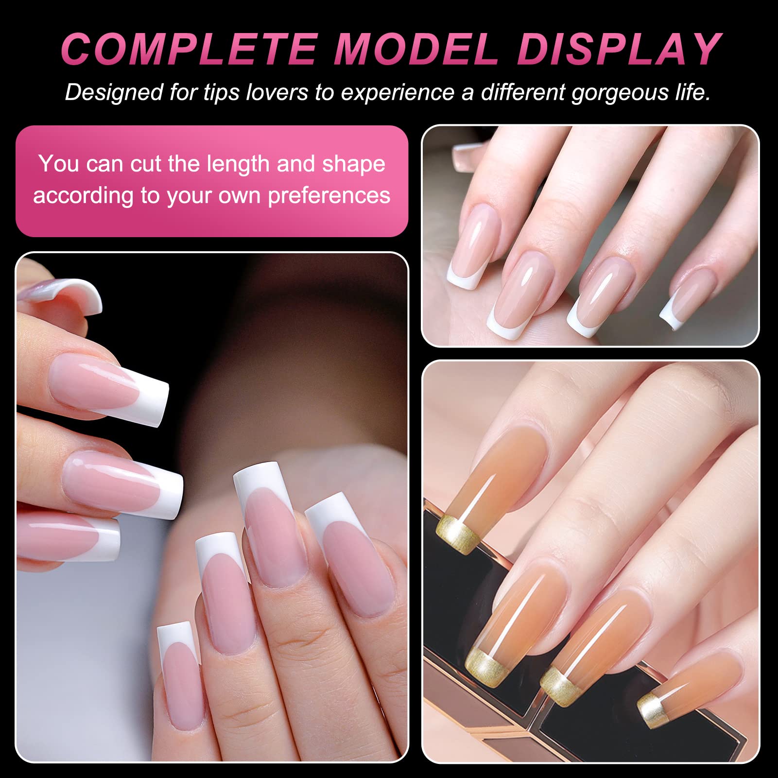 120PCS Clear False Nails & Nail Glue Kit - Square Soft Gel Nail Tips for Extensions, Half Cover Matte Curve Design, Includes 4PCS Nail Glue - Perfect for Salon, Home DIY & Special Occasions