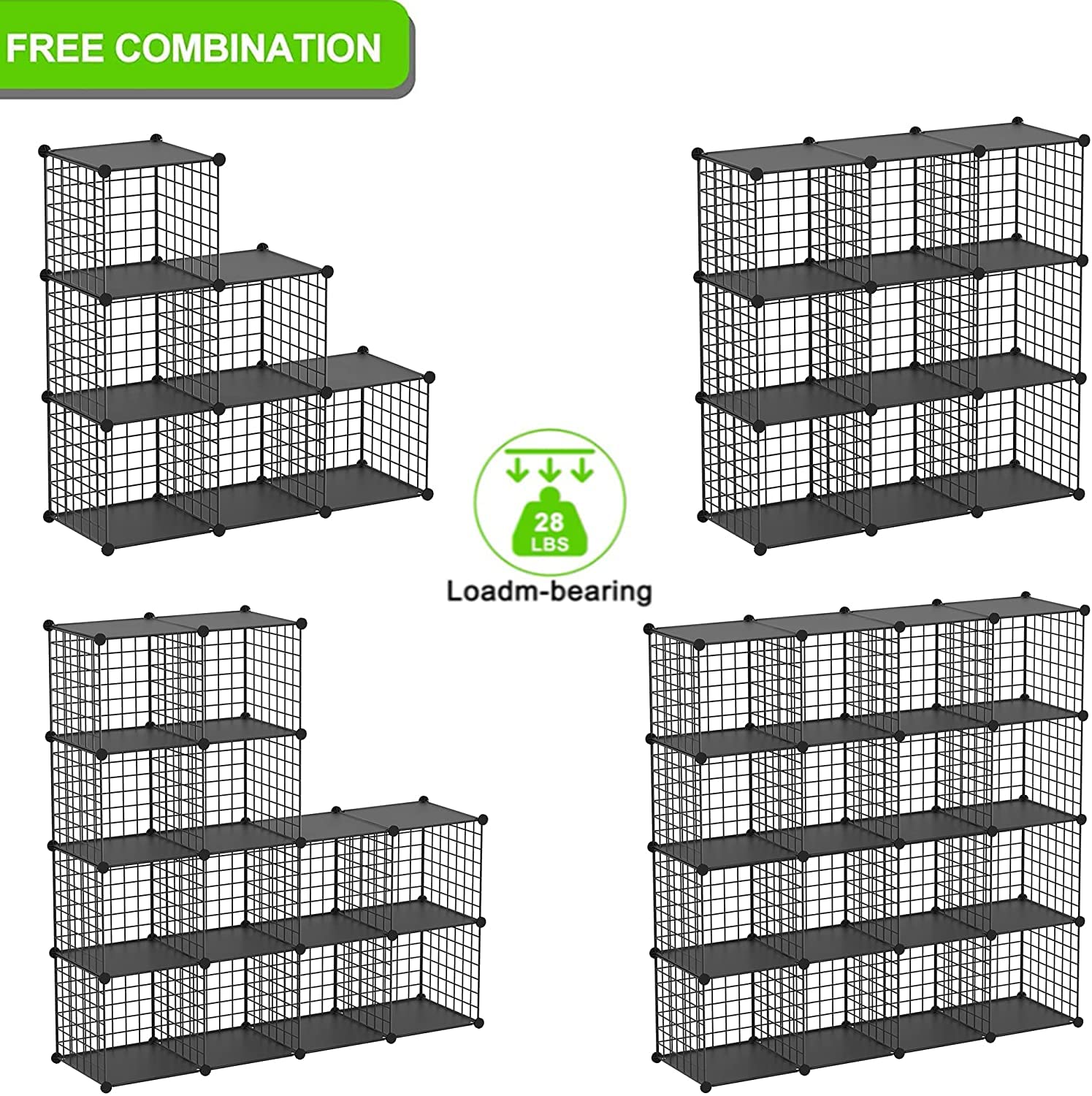 TUMUCUTE 25-Cube Wire Storage Organizer - Stackable Metal Shelves for Closet, Bedroom, Living Room & Office - Modular Bookshelf & Storage Solution for Home Organization (Perfect for Toys, Books, Shoes & Wardrobe)