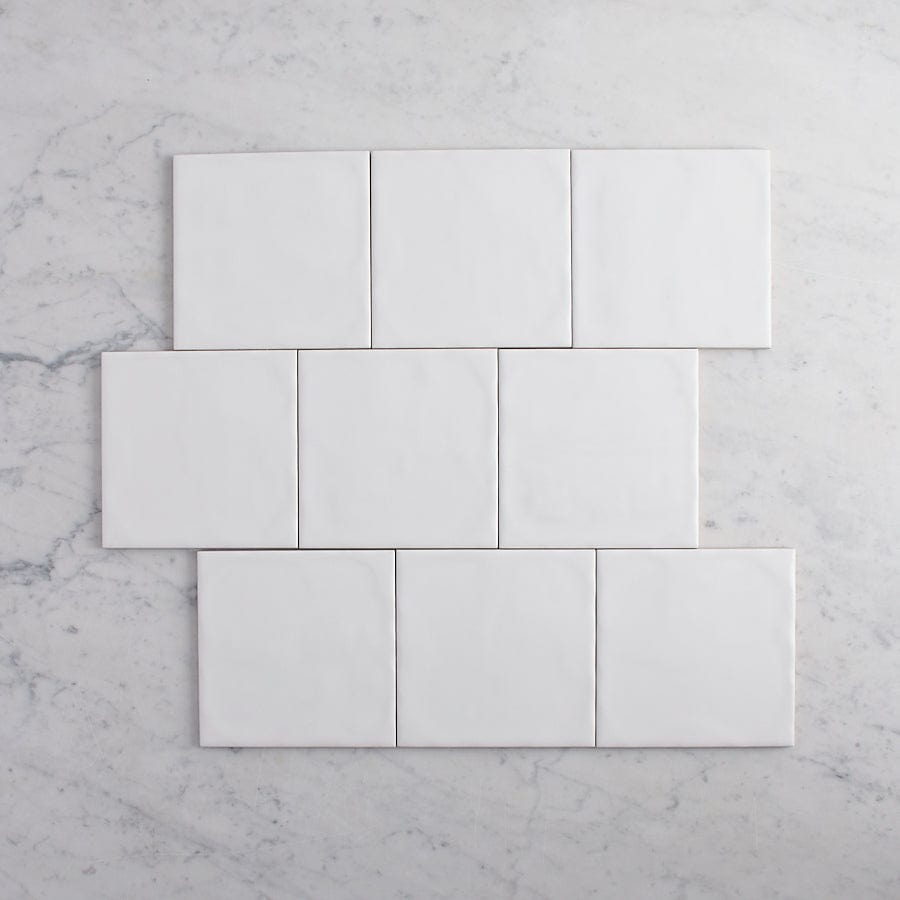 Premium Newport Matte Large Square White Tile - 12x12 Inch Ceramic Wall & Floor Tile for Bathroom, Kitchen, and Backsplash