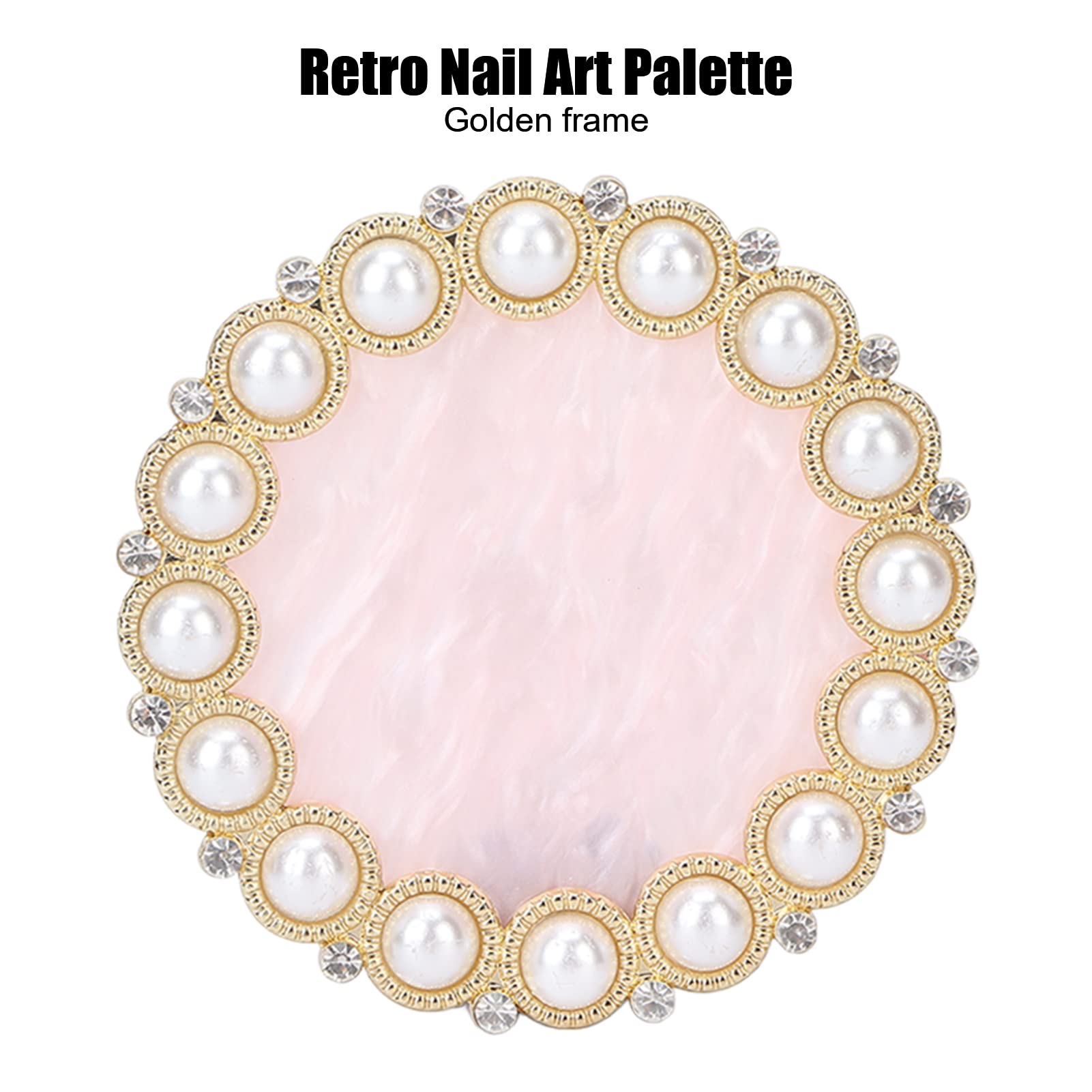Premium Golden Edge Nail Art Display Board - Professional Nail Holder & Mixing Palette for Nail Salon & Home Use - Resin Cosmetic Tool with Golden Foundation (Perfect for Nail Art Design, Manicure Practice & Salon Display)