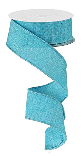Premium Solid Canvas Wired Edge Ribbon - 1.5 Inch Wide, 10 Yard Roll - Light Blue Decorative Ribbon for Gift Wrapping, Floral Arrangements, DIY Crafts & Home Decor