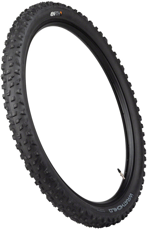 45NRTH Wrathchild Tubeless Mountain Bike Tire - 29 x 2.6 Folding Black 120 TPI for Winter & Snow Cycling - Durable Concave Design for Extreme Traction on Ice & Snowy Trails
