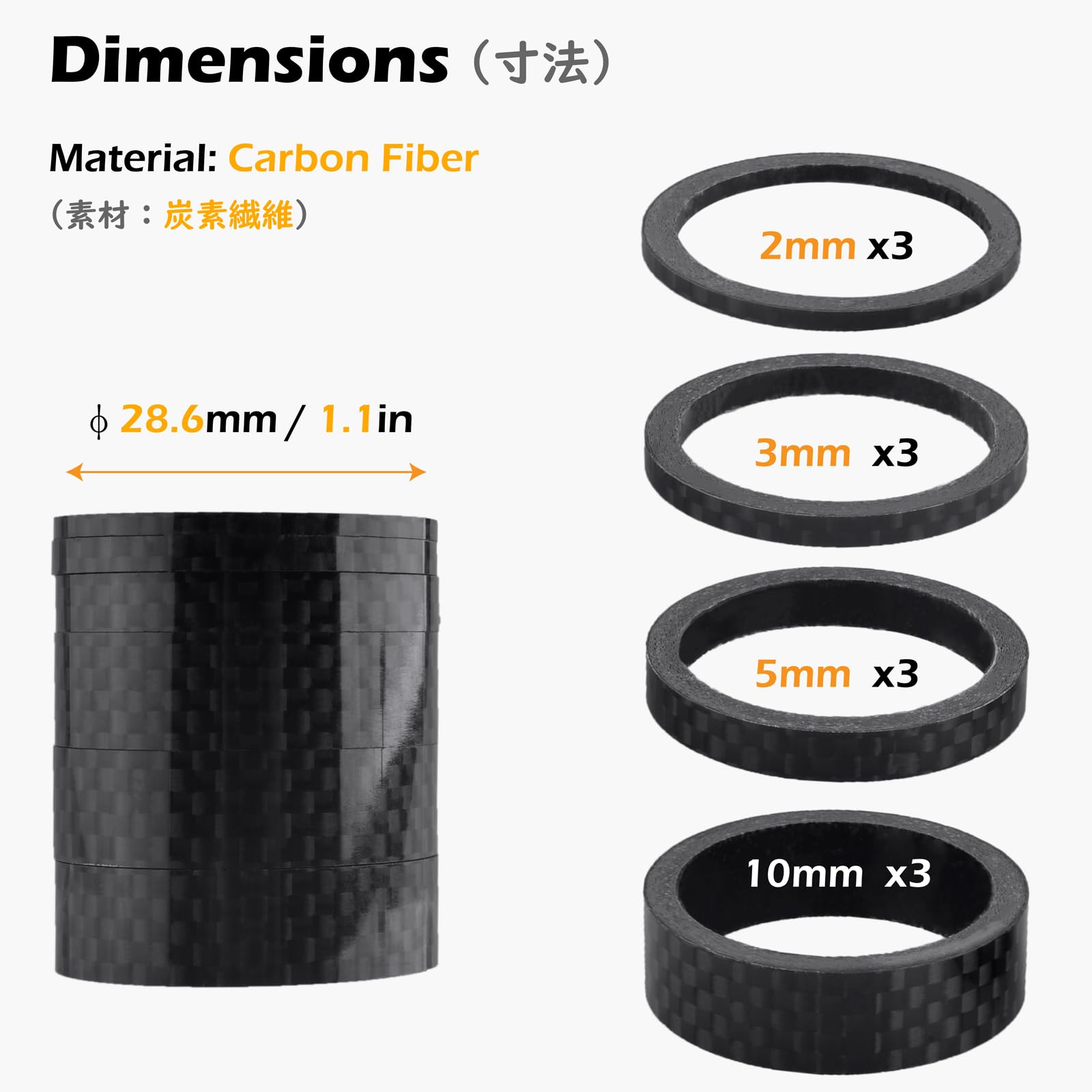 TRIWONDER Aluminum Alloy Bike Headset Spacer - Threadless Stem Spacer & Fork Washer for MTB, BMX, Mountain & Road Bikes - Lightweight & Durable Cycling Accessories for Smooth Rides on Trails & Streets