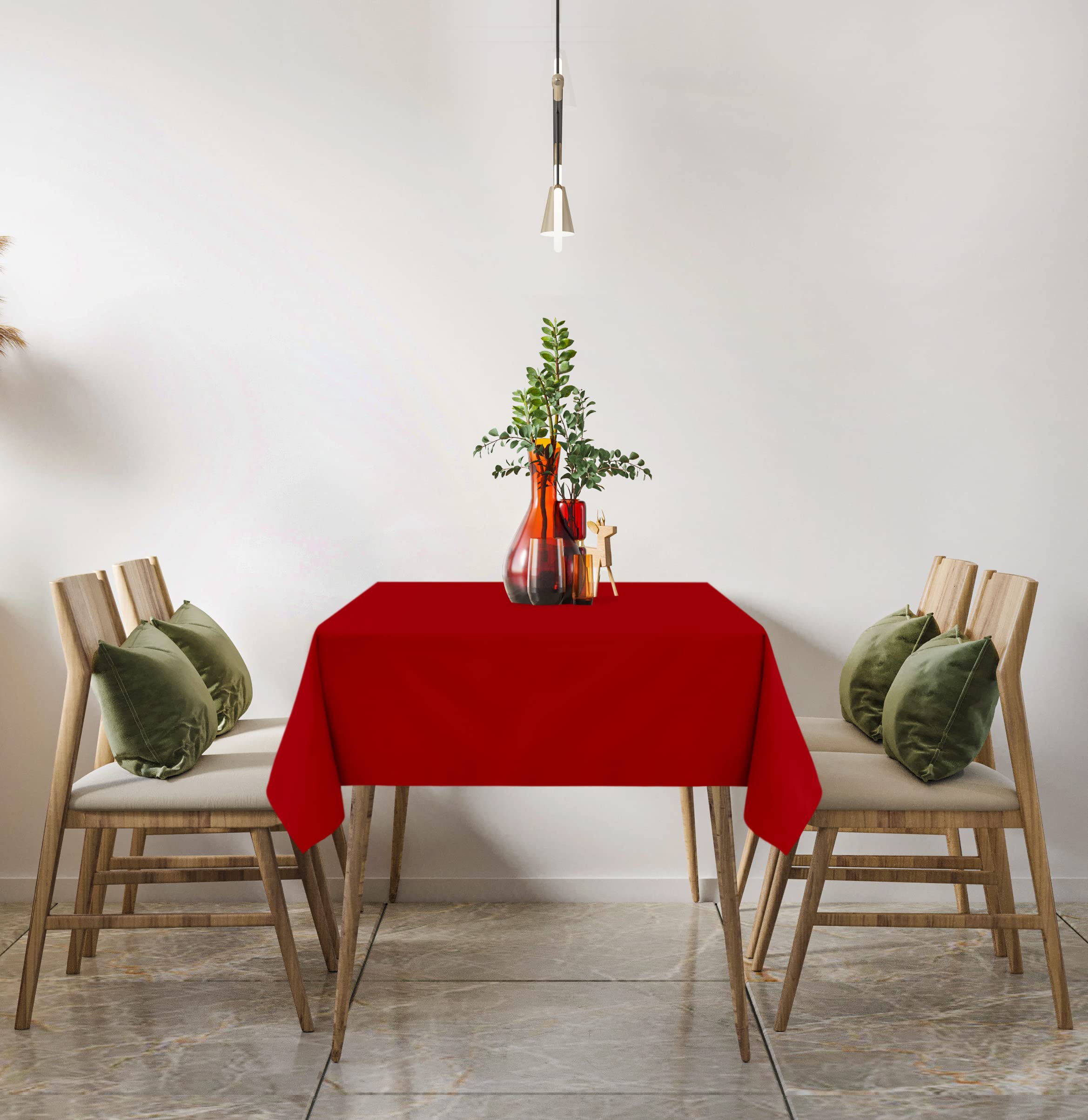 Utopia Kitchen 2 Pack 54x54 Inch Red Square Tablecloth - Stain & Wrinkle Resistant Washable Polyester Table Cover for Dining, Buffet, Picnic, Wedding & Outdoor Party Decor