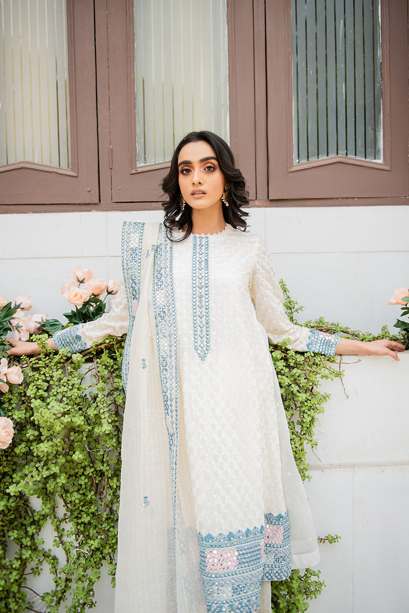 MAHTAB 2PC Set (Embroidered Shirt & Dupatta) - Traditional Pakistani/Indian Outfit for Weddings, Parties & Festivals