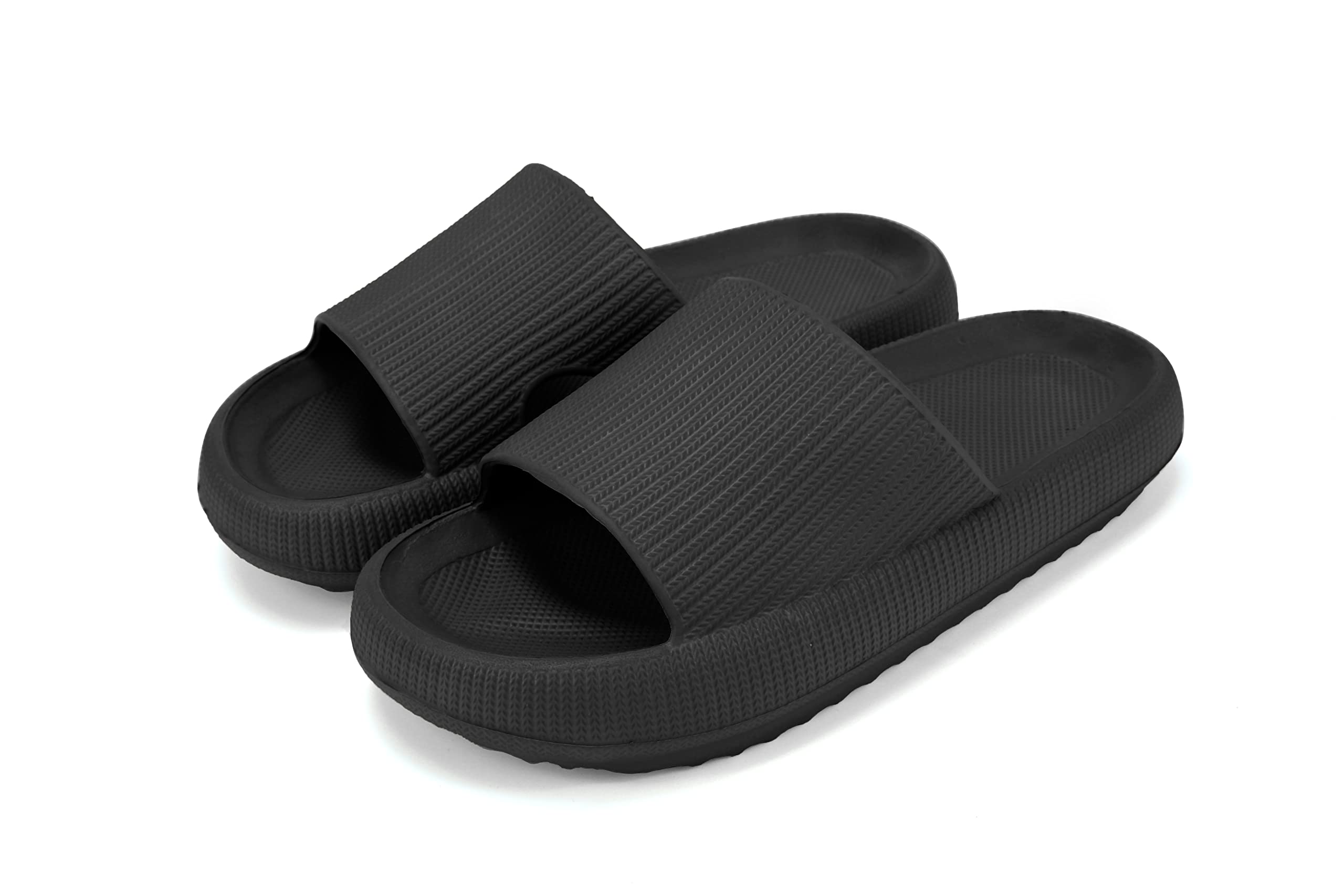 Salaparma Soft Cloud Cushion Slides for Women & Men - Comfortable EVA Anti-Slip Shower Shoes with Smile Face Design - Perfect for Spa, Bath, Pool, Gym, Indoor & Outdoor Use