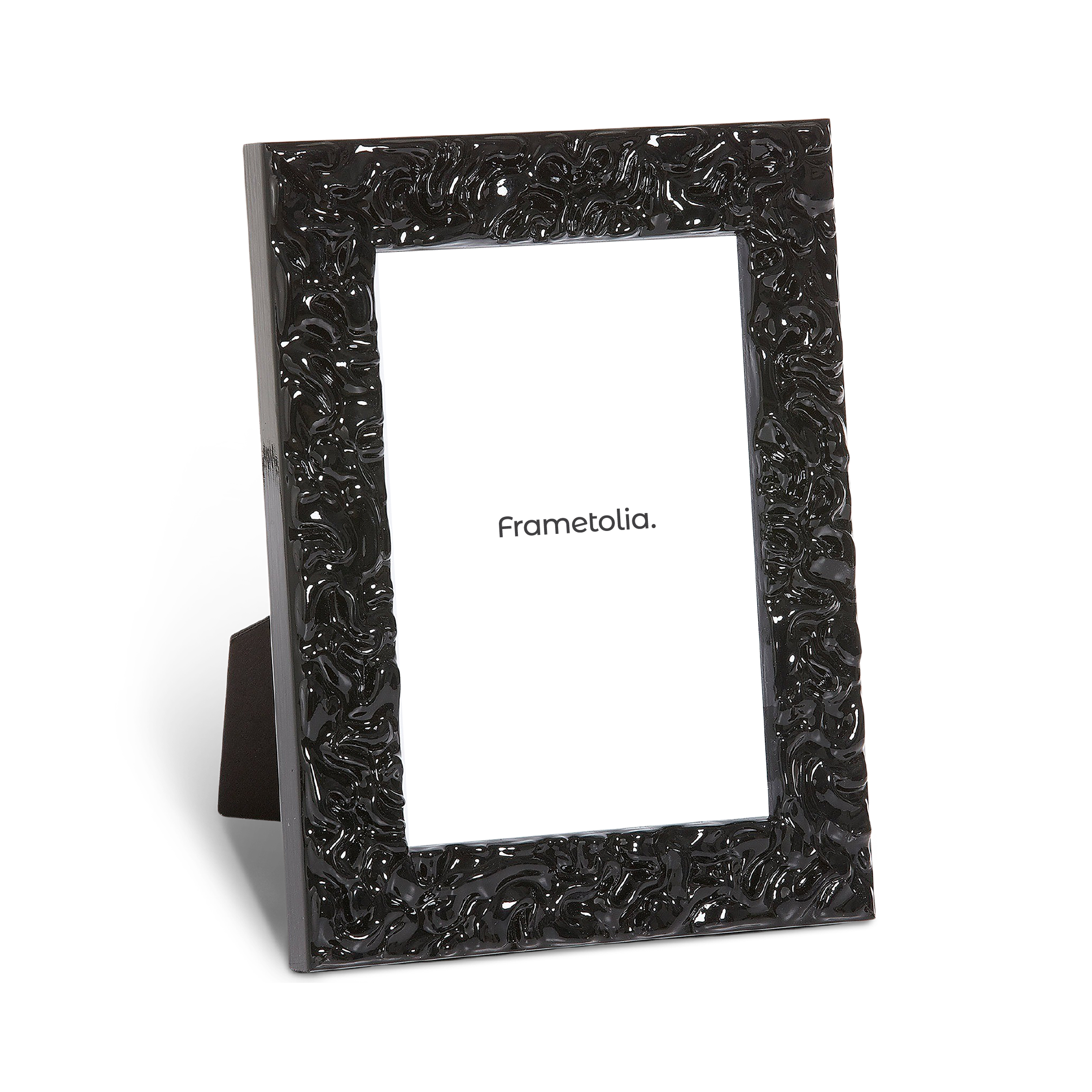 Electric Black Leaf Medium Width Table Top Frame - Elegant Dining & Home Decor for Restaurants, Weddings, and Events