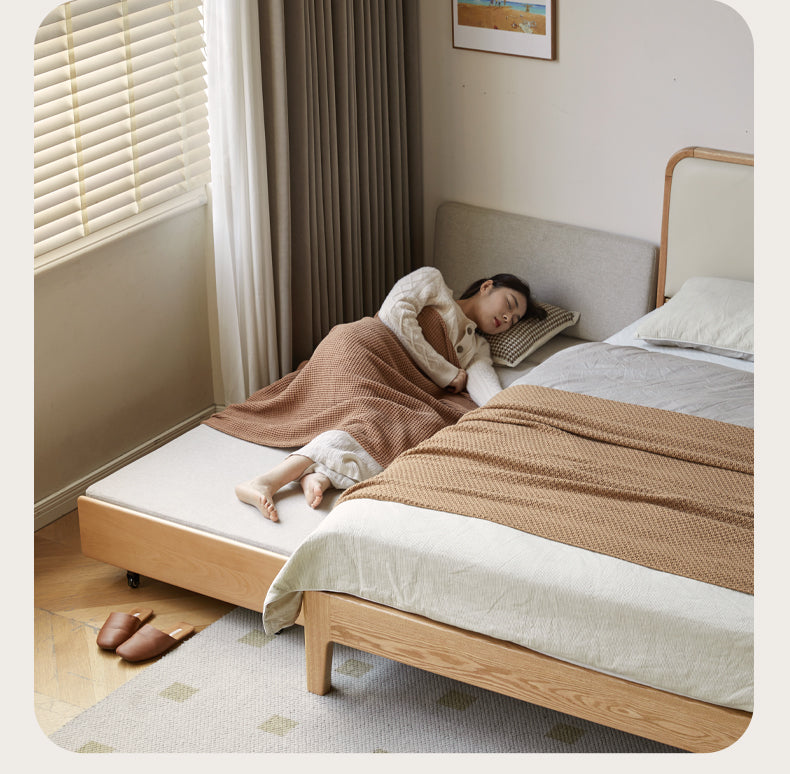 Solid Beech Wood Sofa Bed - Convertible Pull-Out Single Sleeper for Small Spaces | Guest Room & Studio Apartment Furniture