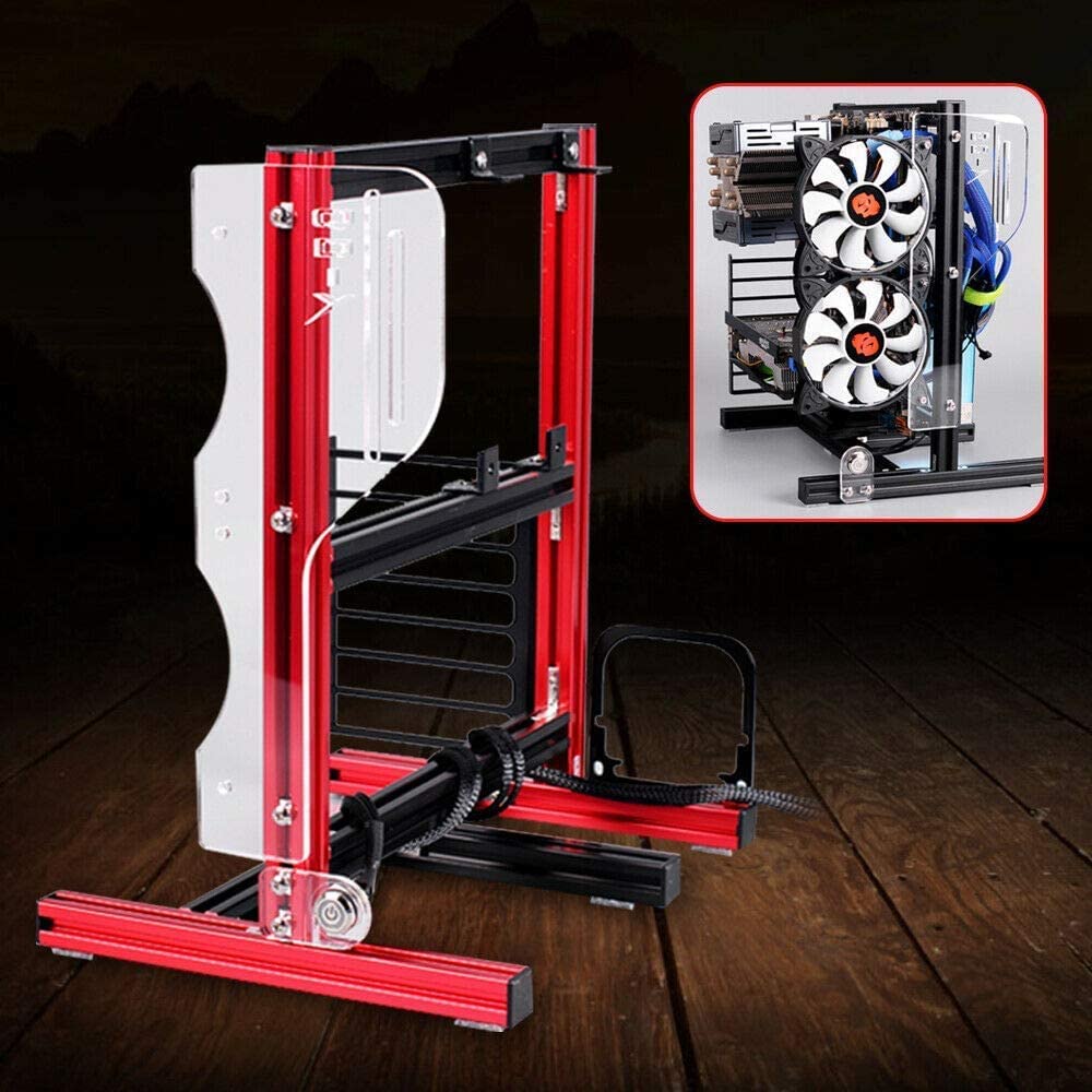 DIY Open Aluminum Alloy ATX Motherboard Case Rack - Mini ATX Bracket for PC Computer Support | Perfect for Custom PC Builds, Gaming Rigs & Tech Enthusiasts