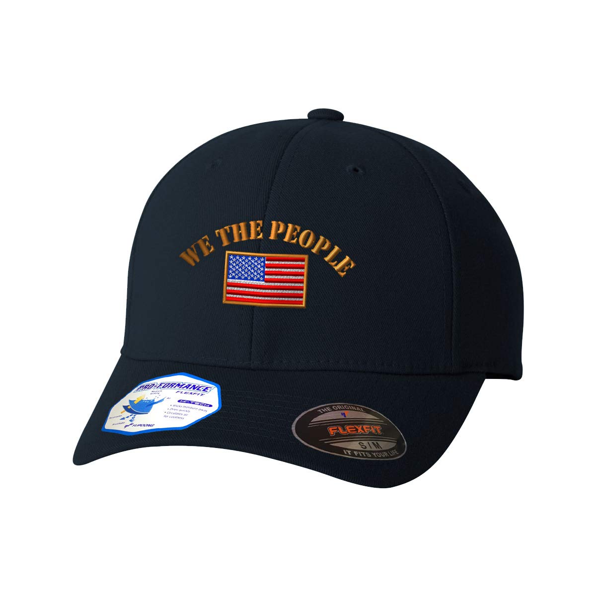 Flexfit Hats for Men & Women - Patriotic 'We The People' Embroidered Baseball Cap - Breathable Polyester Material - Perfect for Outdoor Activities, Sports & American Pride Events