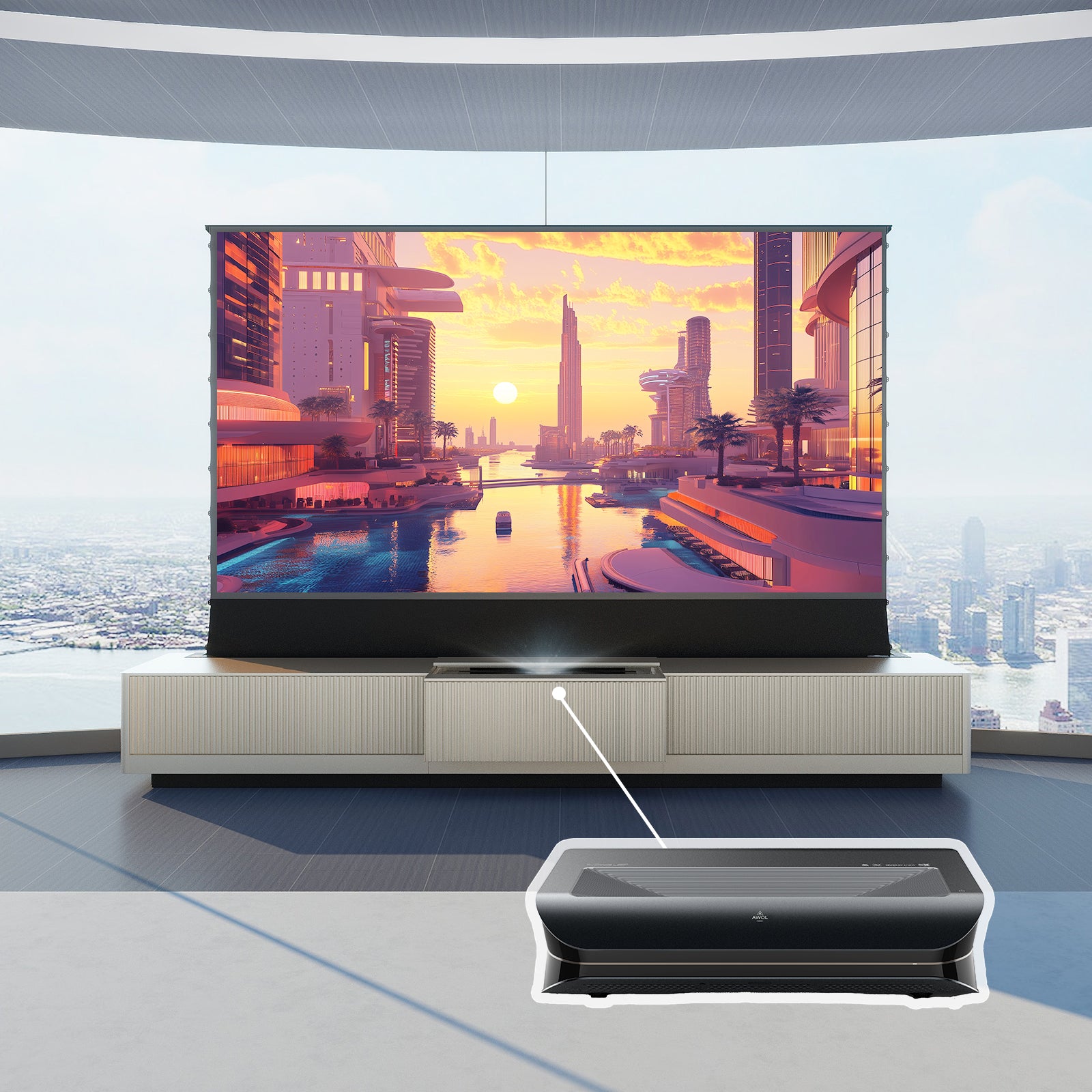 VIVIDSTORM 4K Ultra HD Laser Projector Bundle with 120