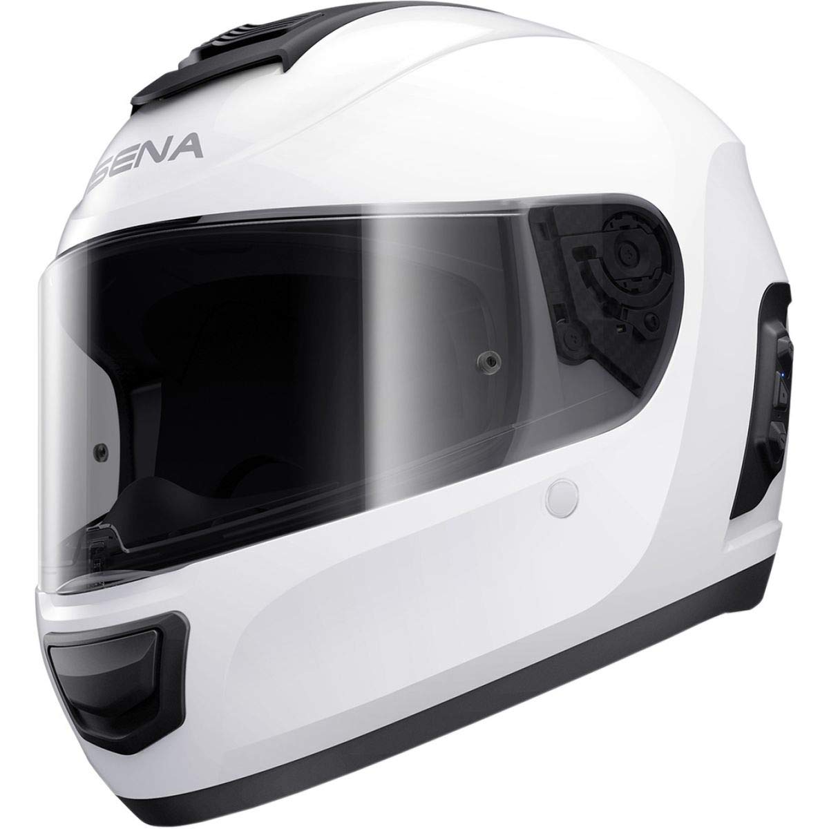 Sena Momentum Full Face Motorcycle Helmet with Pinlock Anti-Fog Visor - White Large (MOI-STD-GW-L-01) | Ideal for Street Biking, Touring & Commuting