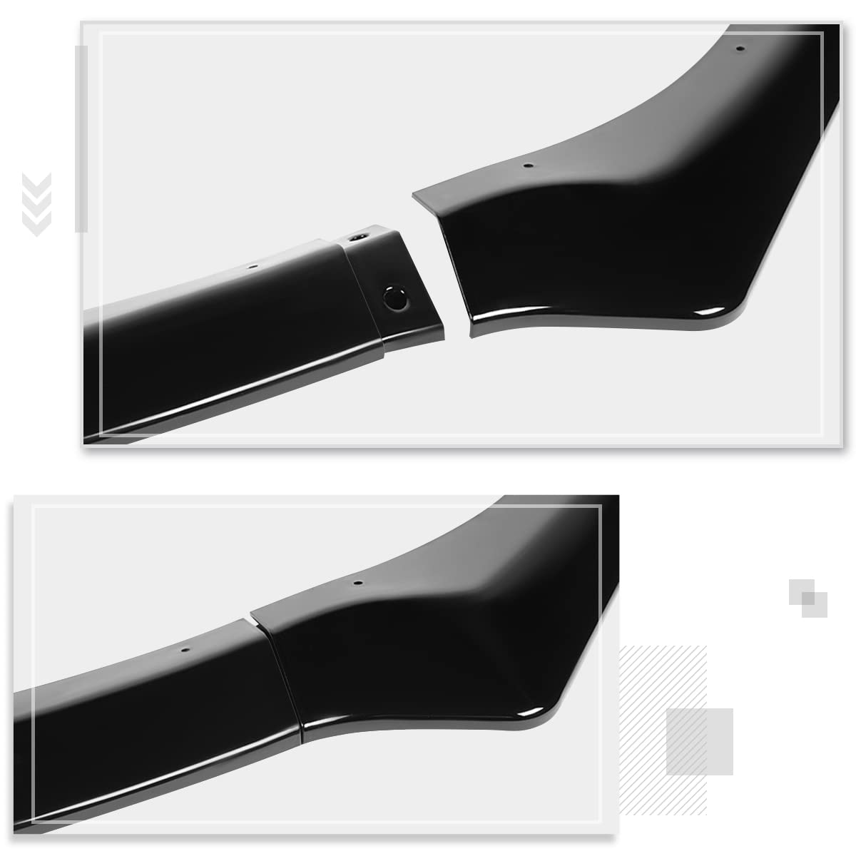 3Pcs Gloss Black STI-Style Front Bumper Lip Chin Splitter Spoiler for 2018-2020 Subaru Legacy - Aggressive Exterior Upgrade for Street Racing & Car Shows