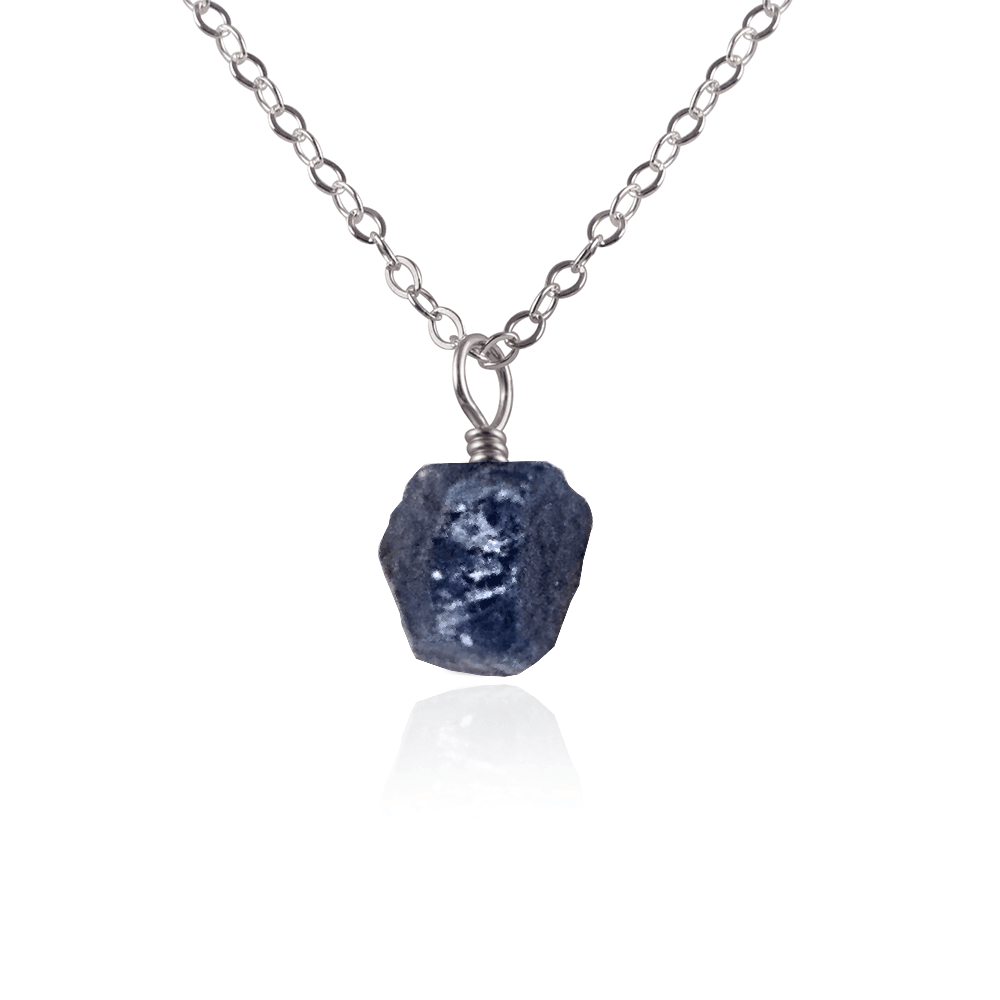 Natural Raw Sapphire Pendant Necklace - Dainty & Elegant Jewelry for Women - Perfect for Everyday Wear, Gifts & Special Occasions