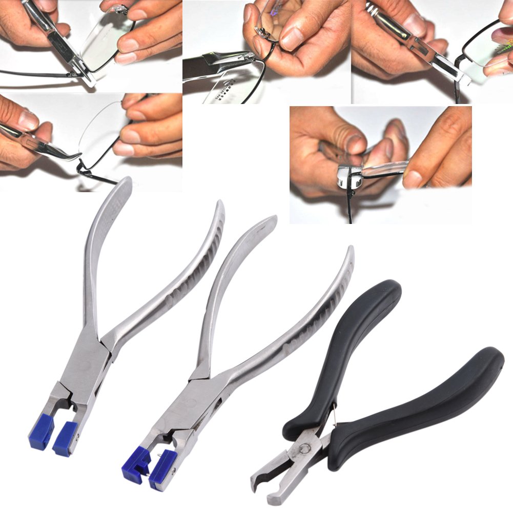 Rimless Glasses Plier Repair Tool Kit for Eyeglass Frame Disassembly