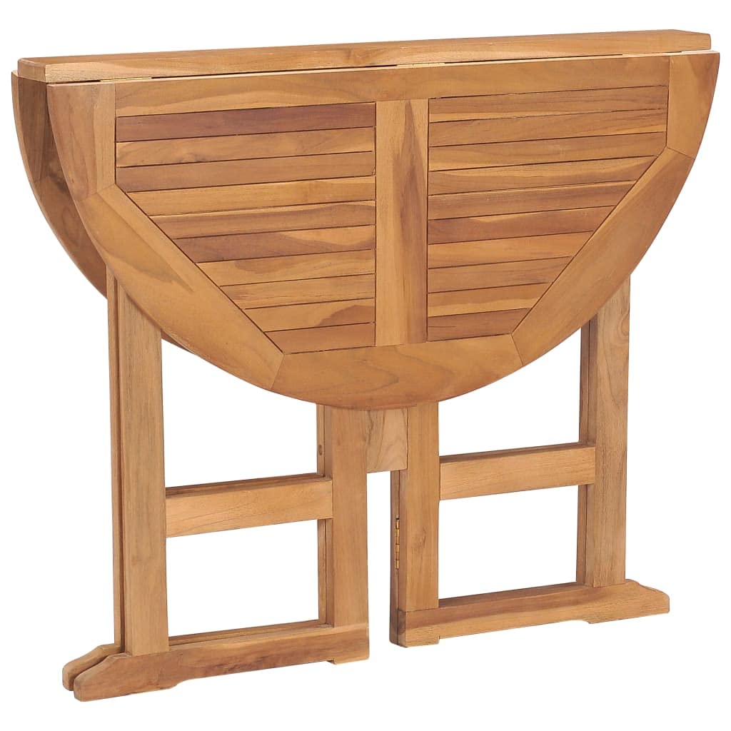 Solid Teak Wood Folding Patio Dining Table - 35.4