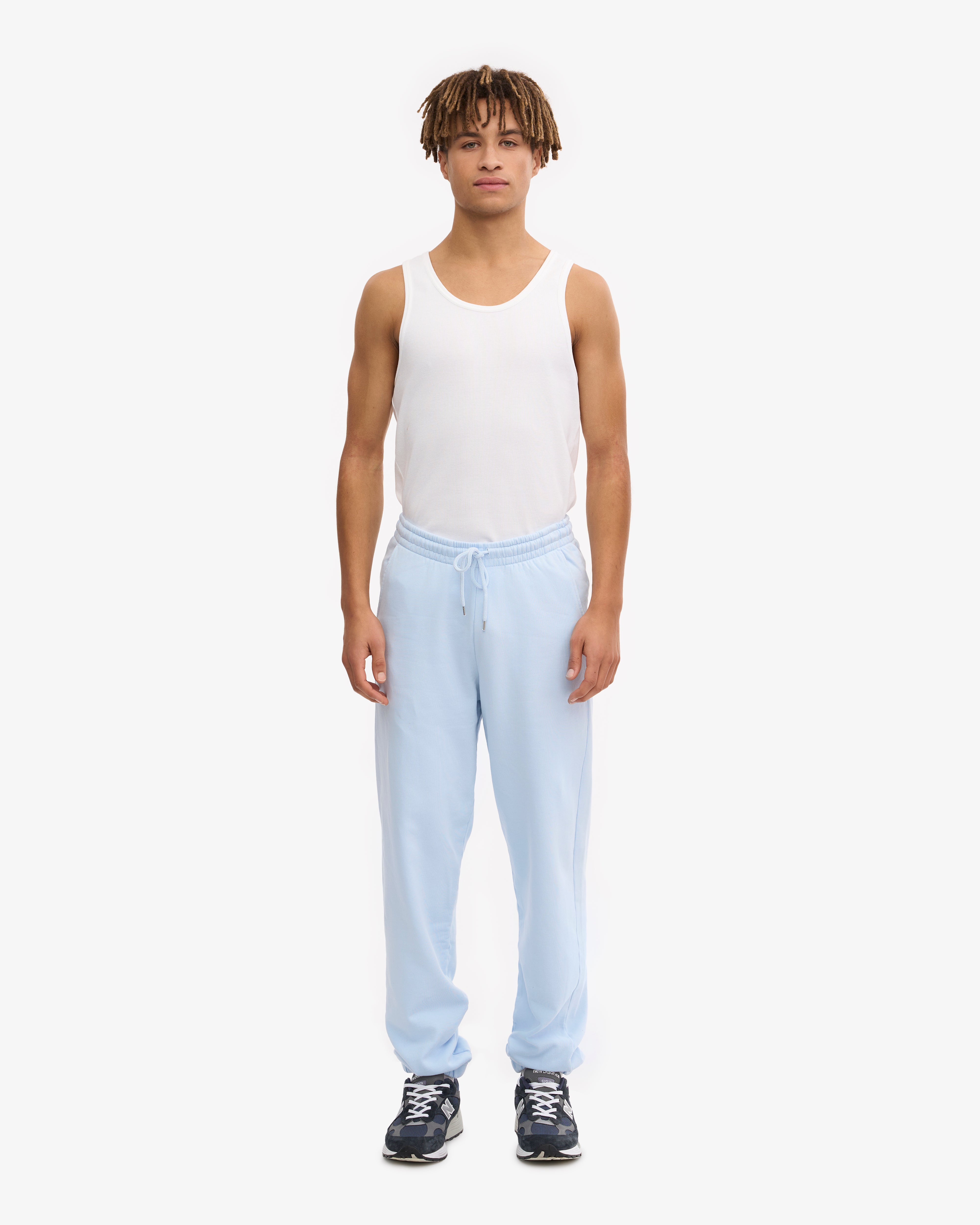 Organic Cotton Sweatpants for Women - Soft & Comfortable Polar Blue Lounge Pants - Perfect for Yoga, Running & Casual Wear