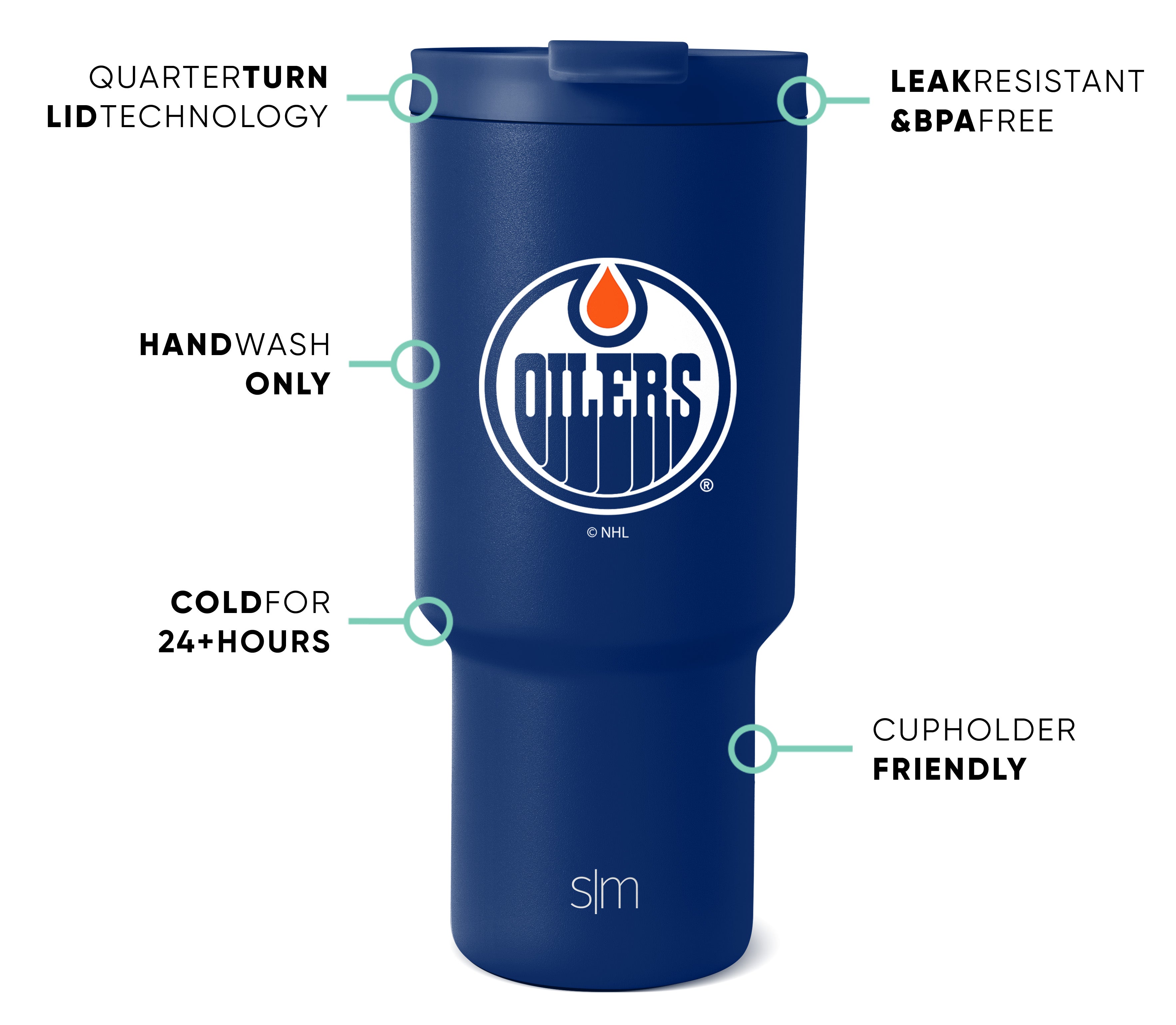 NHL Trek Tumbler 20oz Insulated Stainless Steel Water Bottle with Lid - Keeps Drinks Hot/Cold for Hours - Perfect for Hockey Games, Outdoor Adventures & Office Use