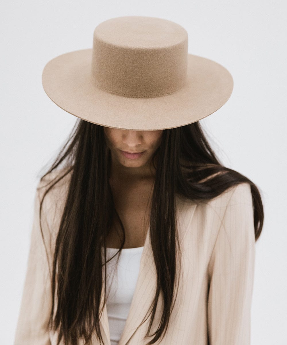 Stylish Tan Dahlia Boater Hat for Women - Perfect for Summer Outings, Beach Vacations & Outdoor Events