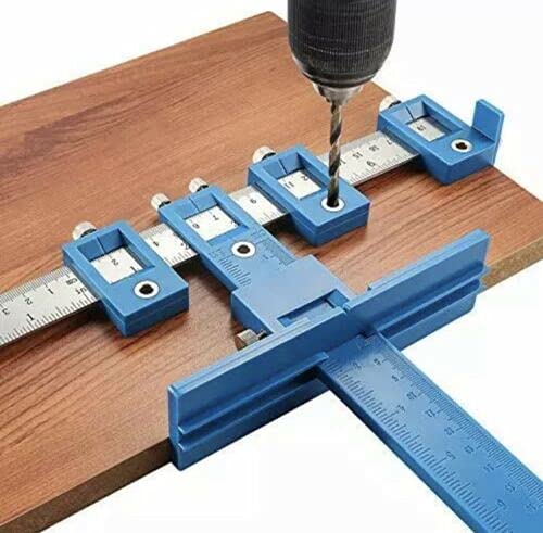 Cabinet Hardware Jig Tool - Detachable Hole Punch Locator & Drill Guide Sleeve for Woodworking, Cabinet Installation, and Doweling | Perfect for DIY Cabinet Hardware and Furniture Assembly