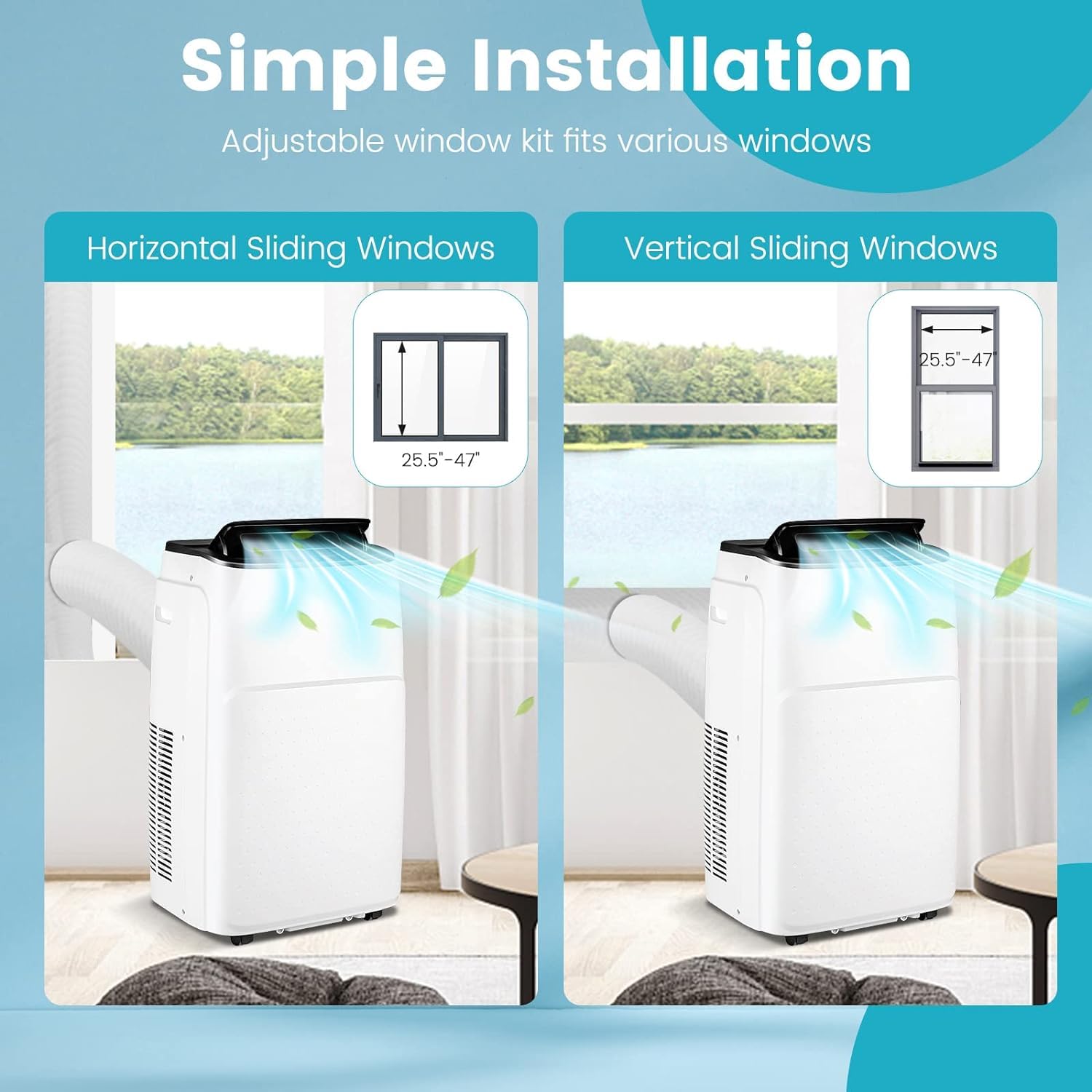 GOFLAME 13000 BTU Portable Air Conditioner & Heater - 4-in-1 Standing AC Unit with Dehumidifier, Fan & Remote Control - Window Kit Included - Cools & Heats Rooms up to 600 Sq.Ft - Perfect for Bedrooms, Living Rooms & Home Offices