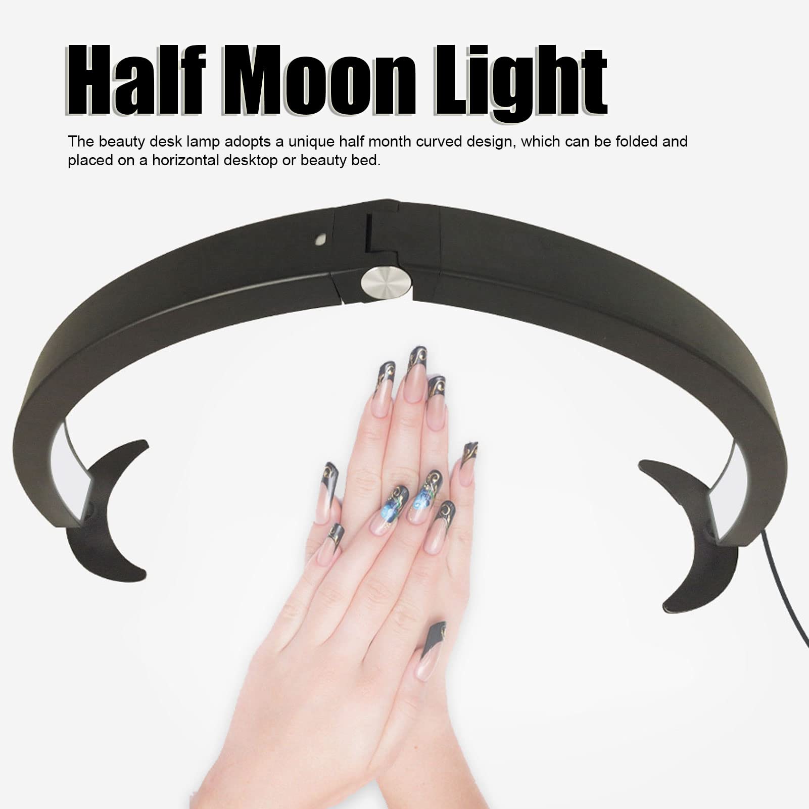 UBERSWEET® Foldable Beauty Desk Lamp - 25W Adjustable LED Light with Remote, 3 Color Temperatures (Warm/White/Cool), 100-240V EU Plug - Perfect for Eyelash Extensions, Makeup, Nail Art & Home Office Lighting