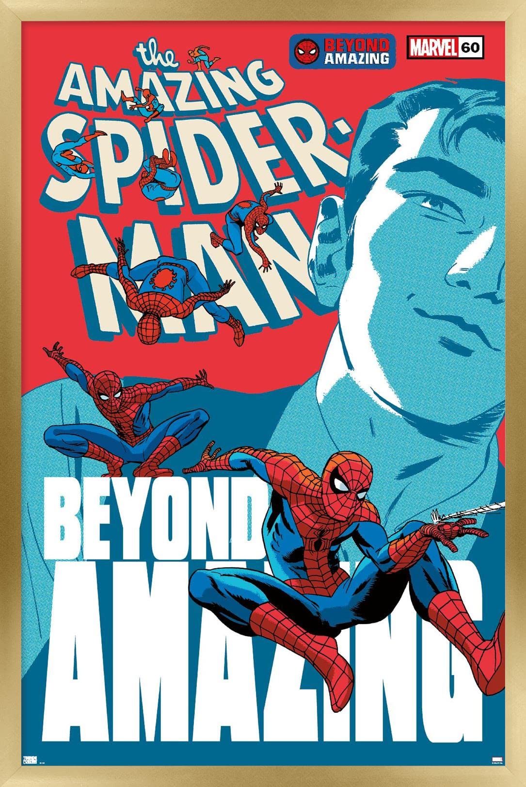 Marvel Comics Spider-Man: Beyond Amazing - Peter Parker Gold Framed Wall Poster 22.4