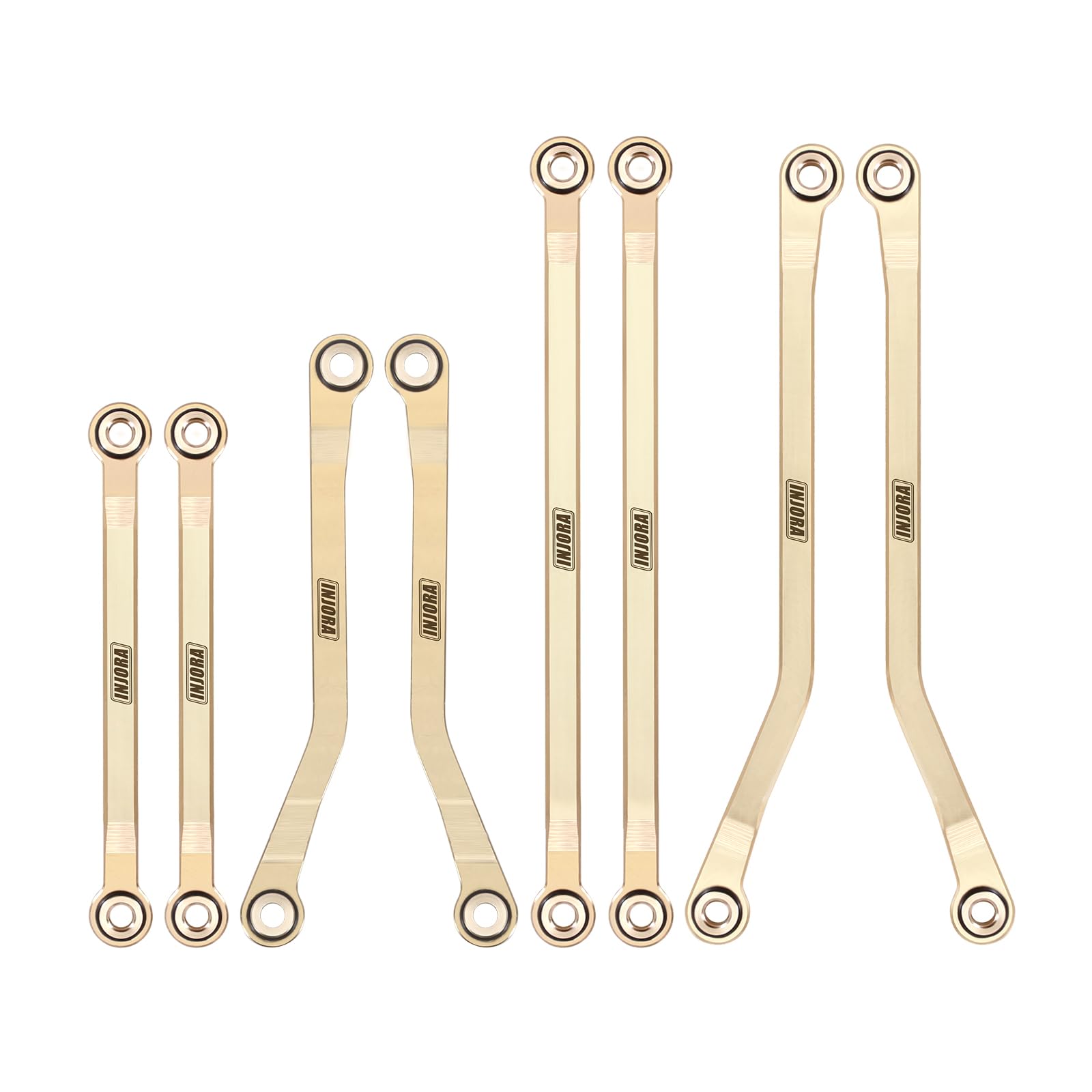 INJORA 46g Brass High Clearance Links Set for TRX4M High Trail K10 F150 1/18 RC Crawler Upgrade Parts - Heavy Duty Performance Crawling Accessories for Off-Road Terrain & Rock Climbing (4M-97)