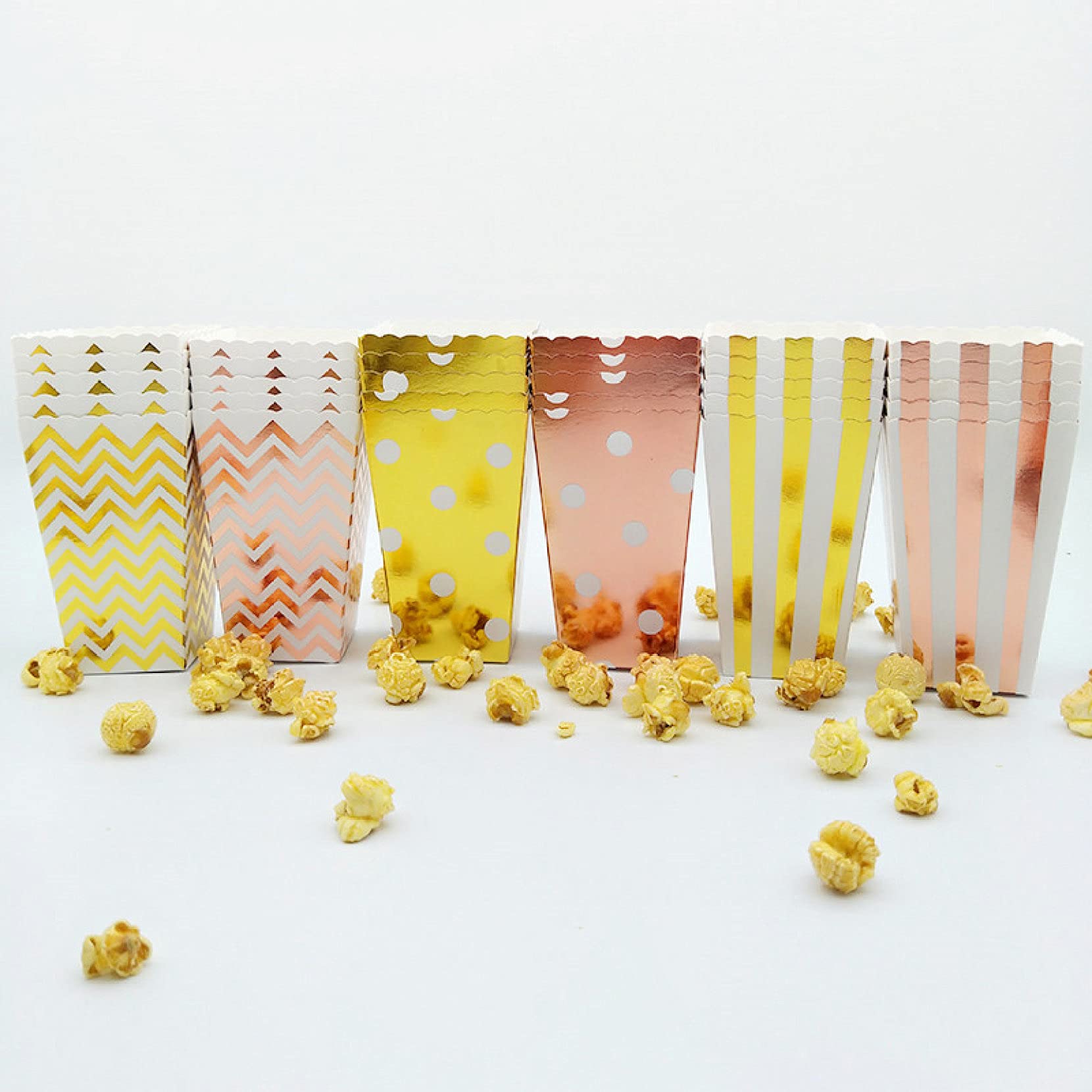 12 Pcs Popcorn Boxes - Wedding, Birthday & Christmas Party Supplies, Candy, Biscuit & Chocolate Gift Boxes, Buffet Bags for Movie Nights, Carnival Snacks & Holiday Celebrations
