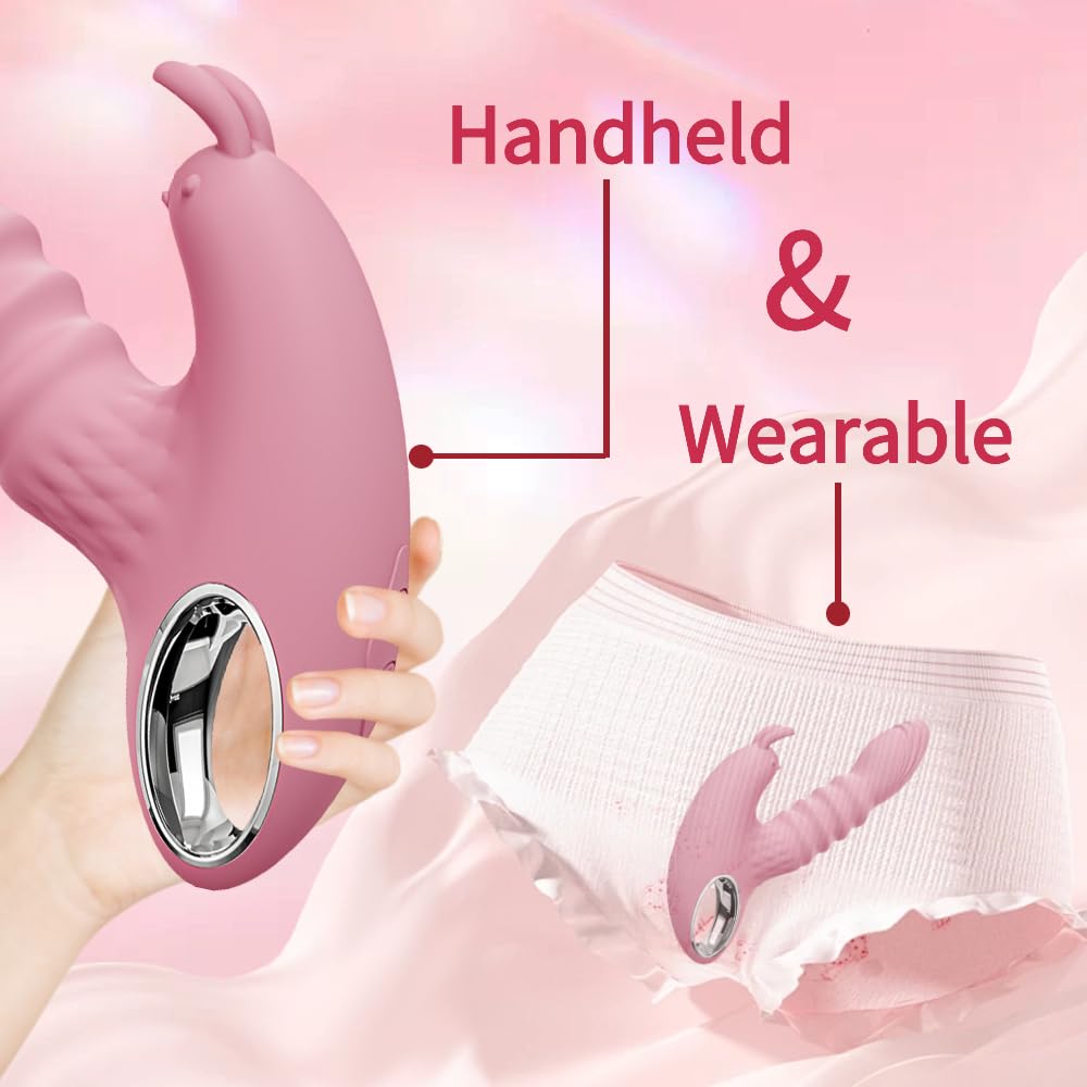 Realistic Rabbit Vibrator with 10 Vibration & Thrusting Modes - Dual Stimulation for G-Spot & Clitoris - Pleasure Sex Toy for Couples & Solo Play - Perfect for Romantic Nights & Self-Care Moments