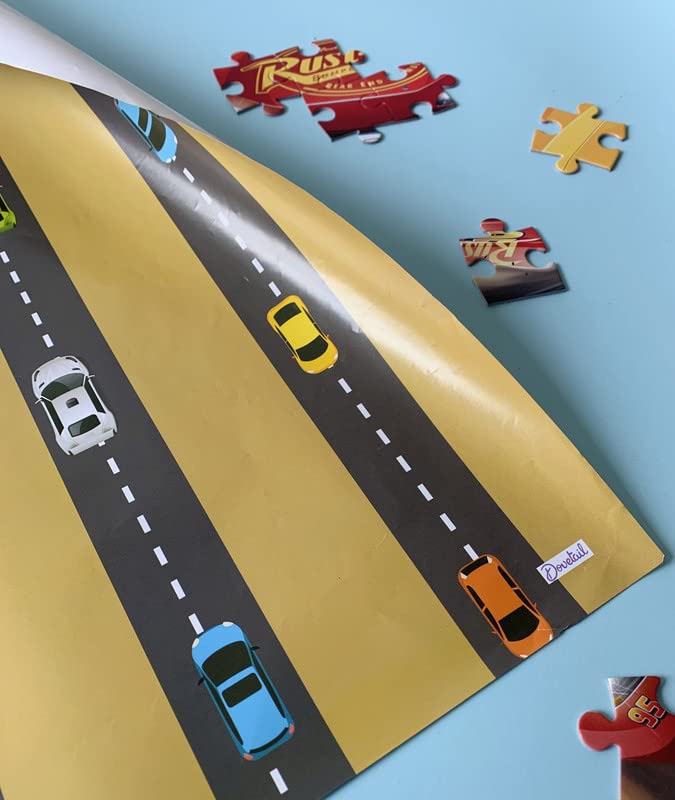 Dovetail Vroom Vroom Kids Gift Wrapping Paper - 4 Sheets Pack | Perfect for Birthday, Christmas & Party Presents for Boys & Girls
